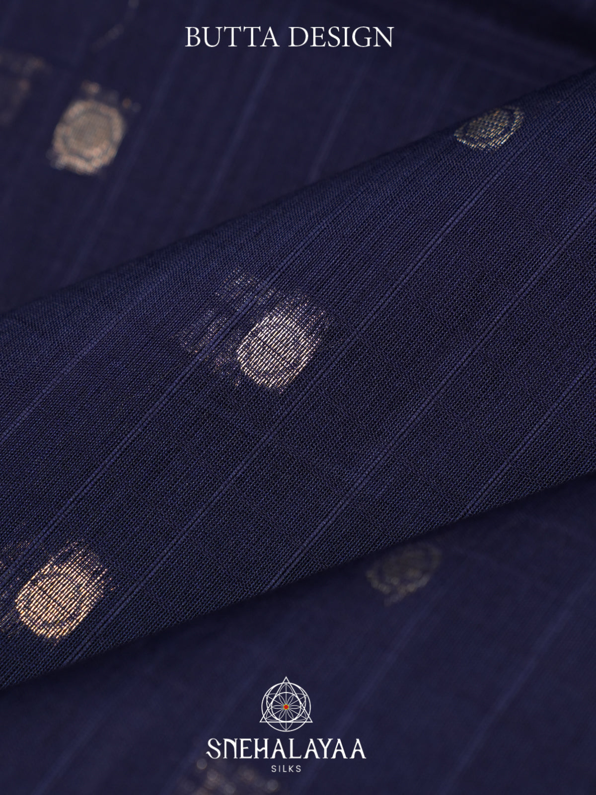 Navy Blue Kora Silk Cotton Saree