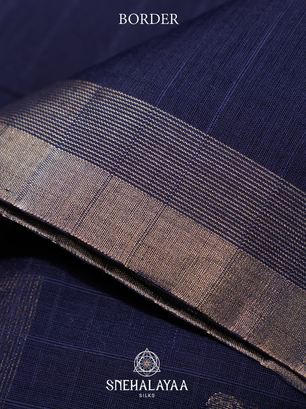 Navy Blue Kora Silk Cotton Saree