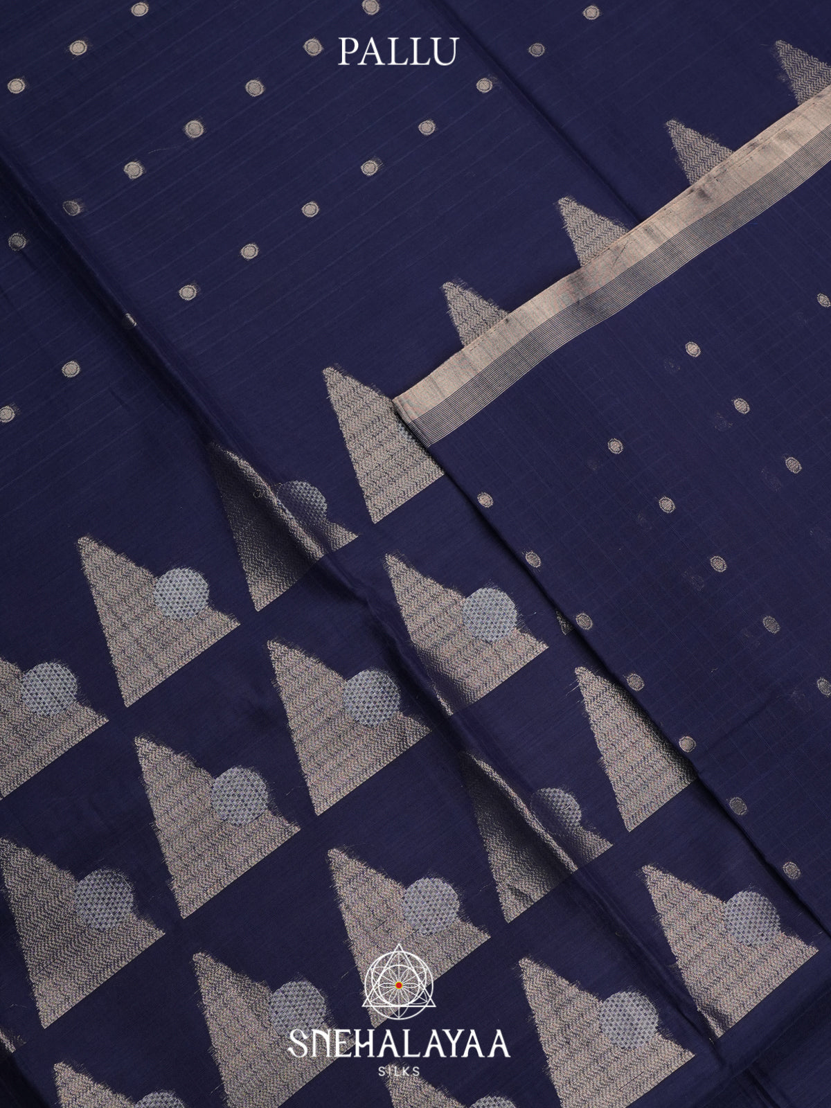 Navy Blue Kora Silk Cotton Saree