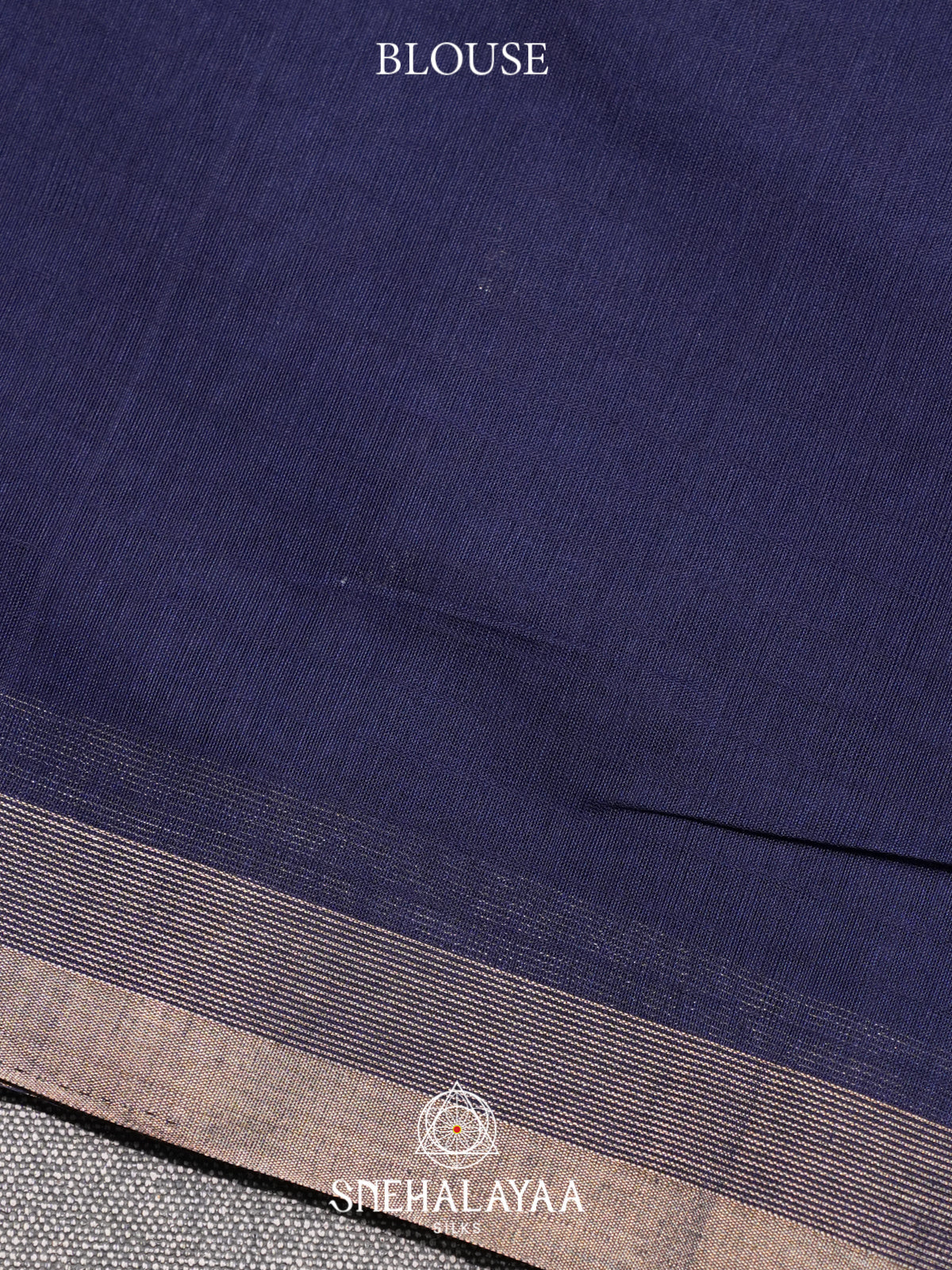 Navy Blue Kora Silk Cotton Saree
