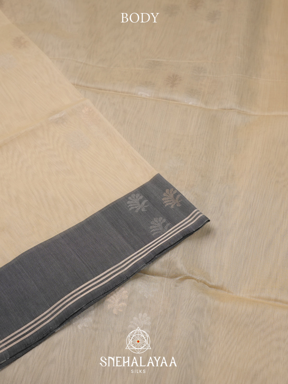 Beige Kora Silk Cotton Saree