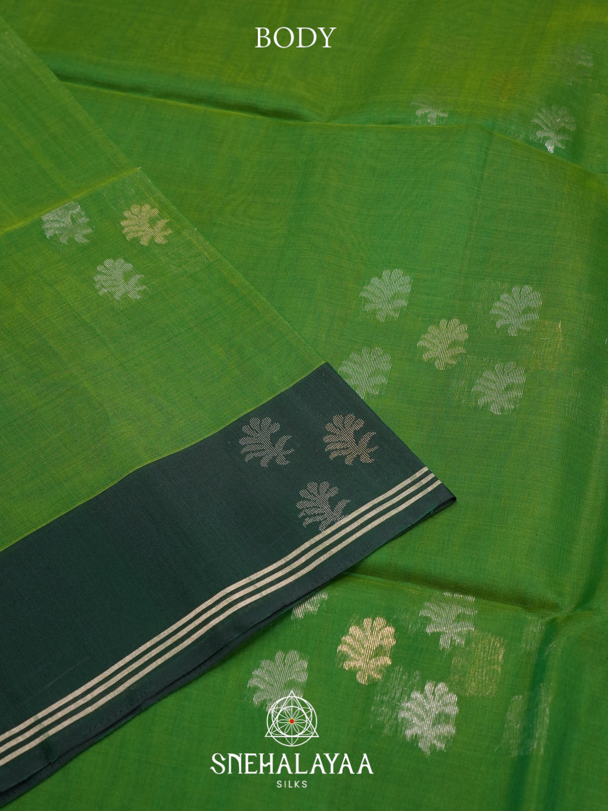Green Kora Silk Cotton Saree