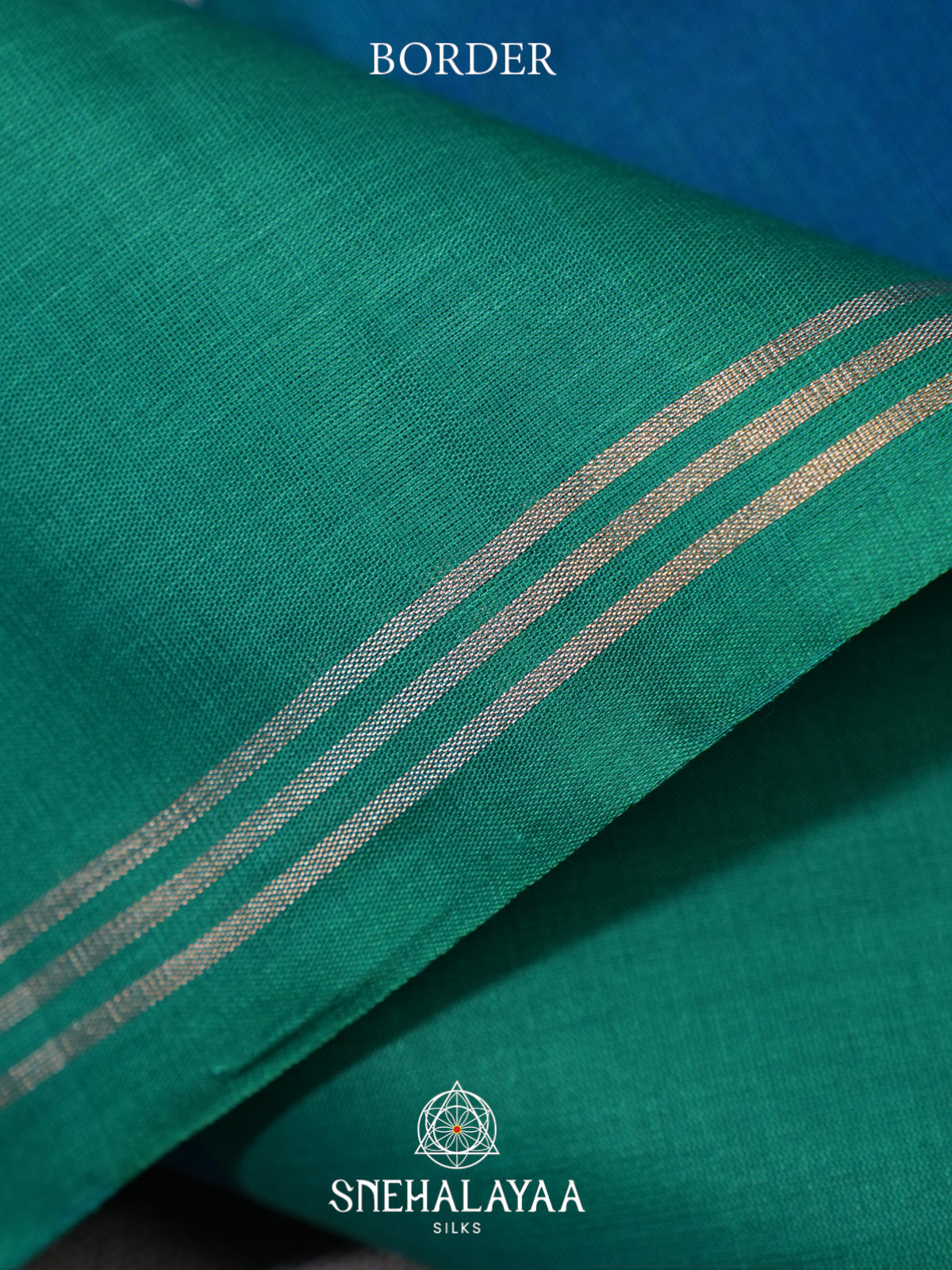 Peacock Blue Kora Silk Cotton Saree