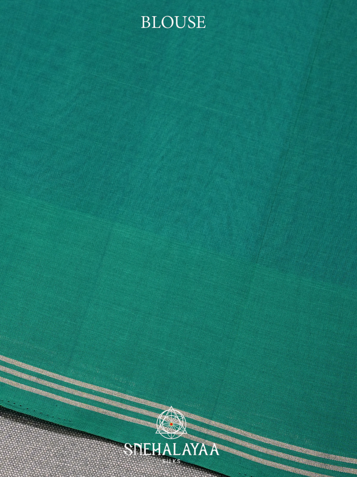 Peacock Blue Kora Silk Cotton Saree