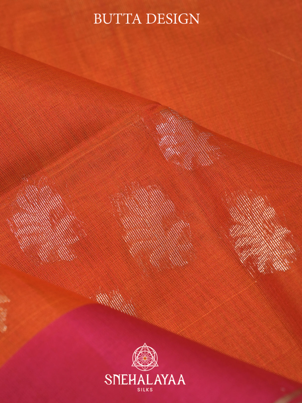Orange Kora Silk Cotton Saree