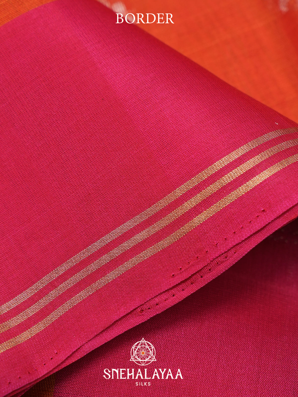 Orange Kora Silk Cotton Saree
