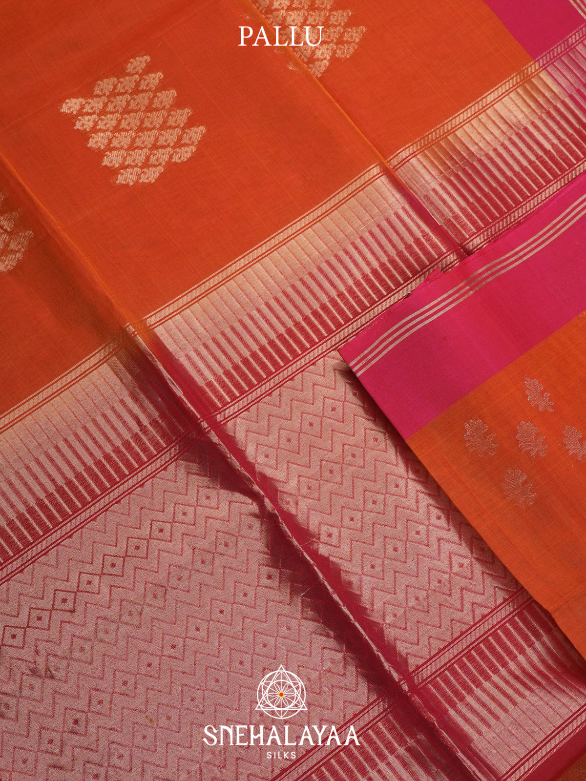 Orange Kora Silk Cotton Saree