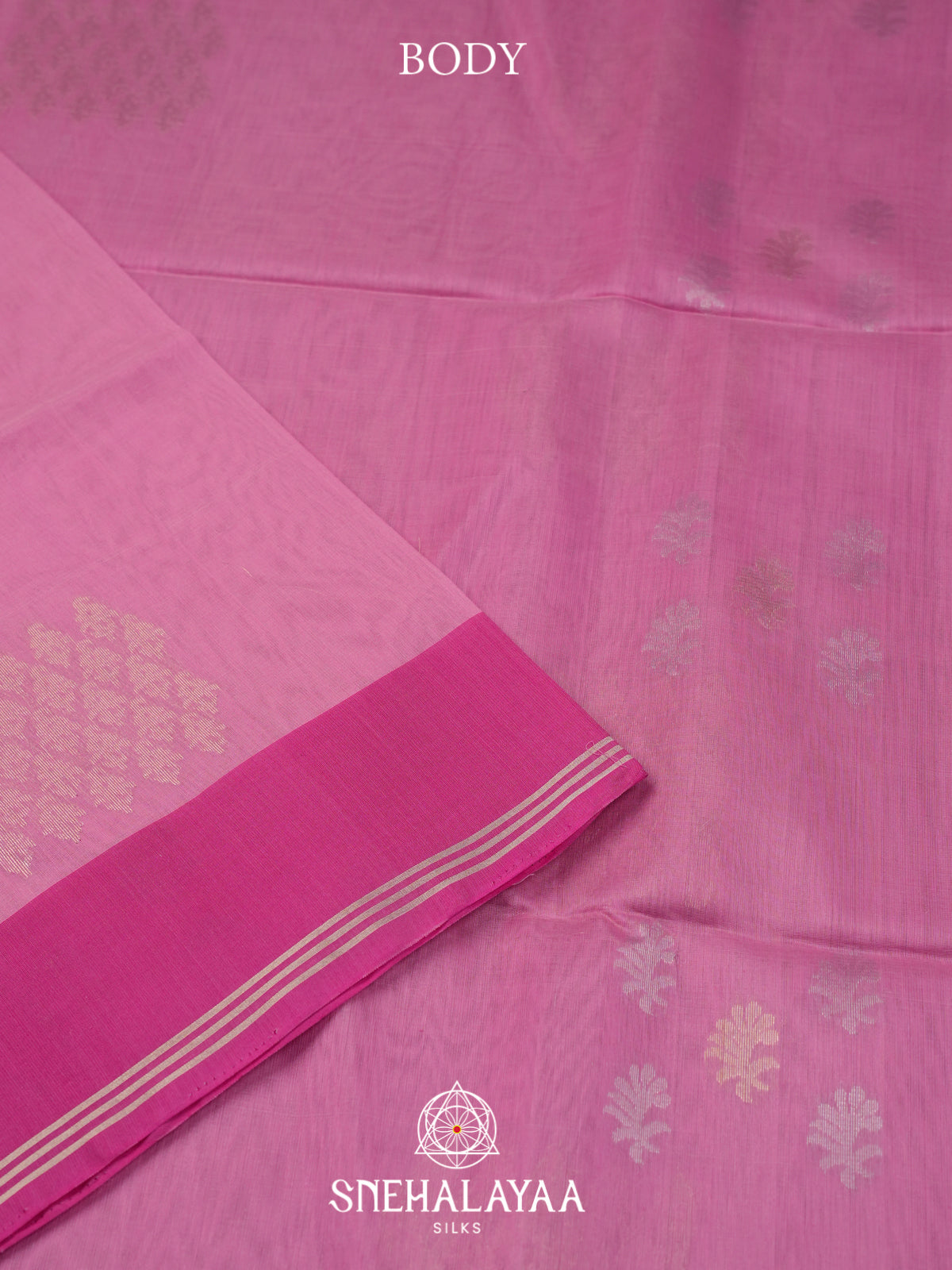 Pink Kora Silk Cotton Saree