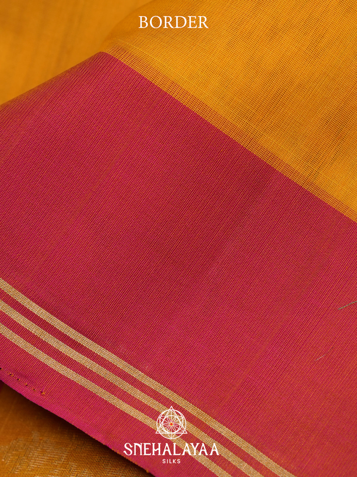 Mustard Kora Silk Cotton Saree