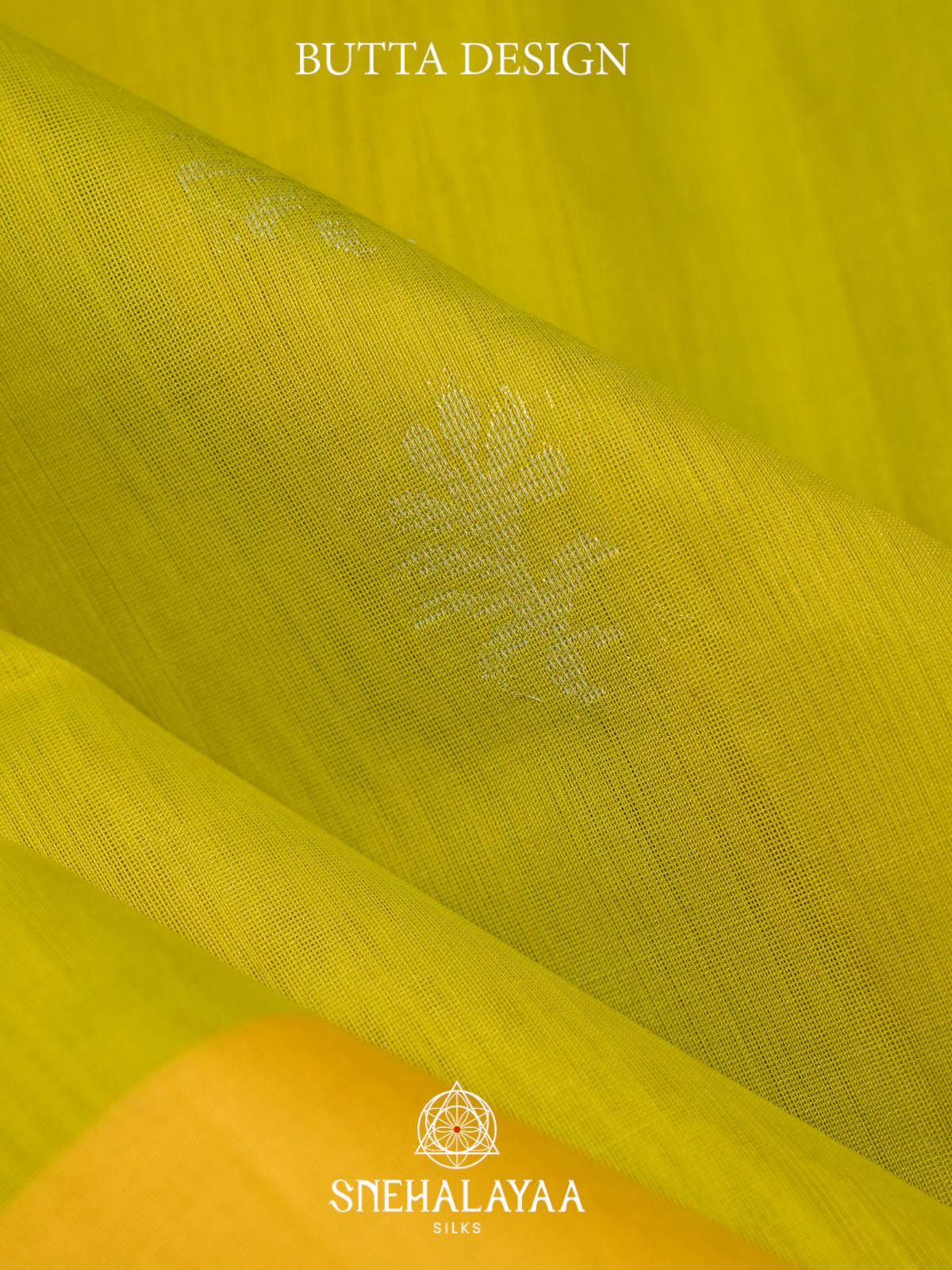 Lime Yellow Kora Silk Cotton Saree