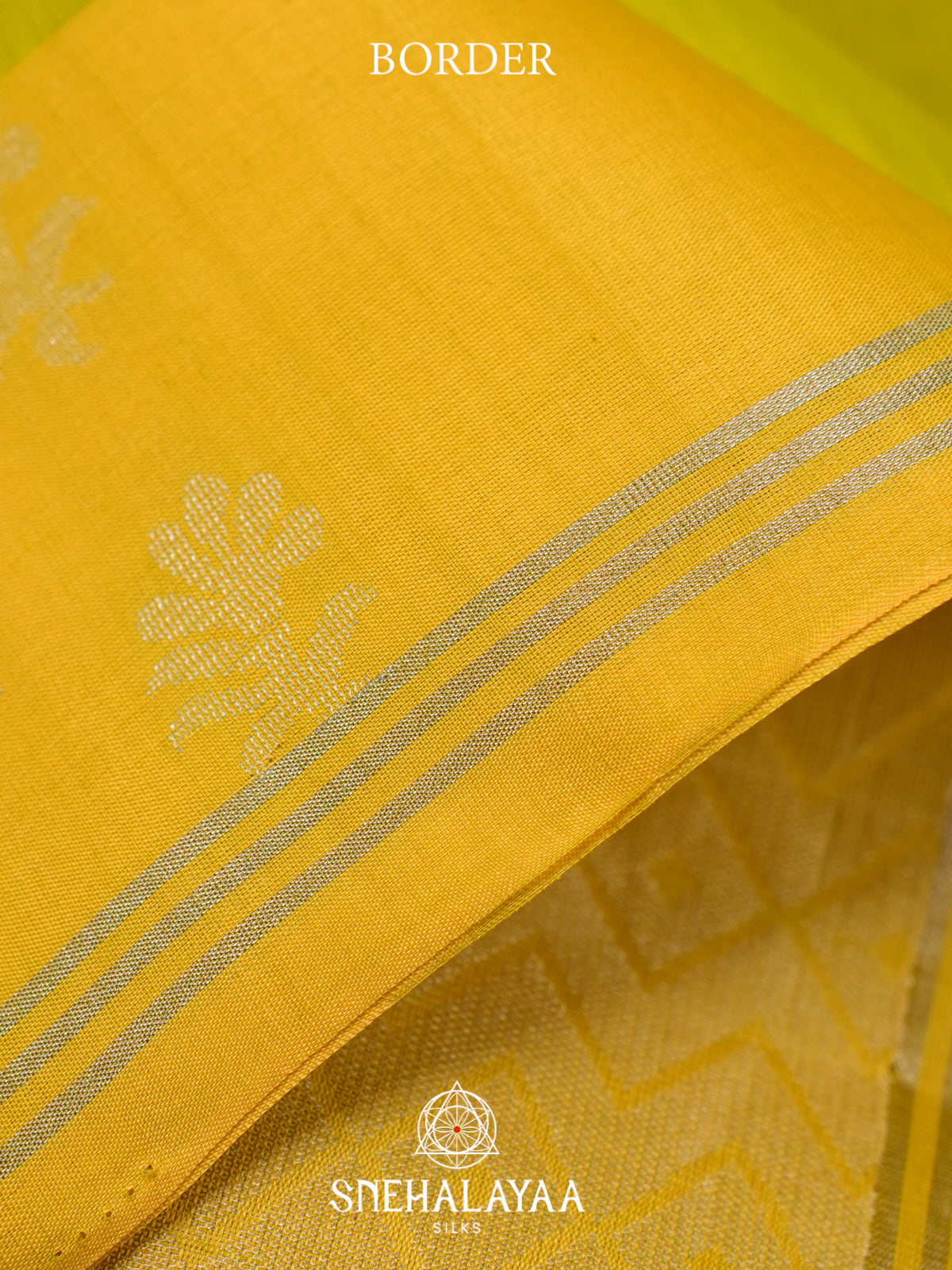 Lime Yellow Kora Silk Cotton Saree
