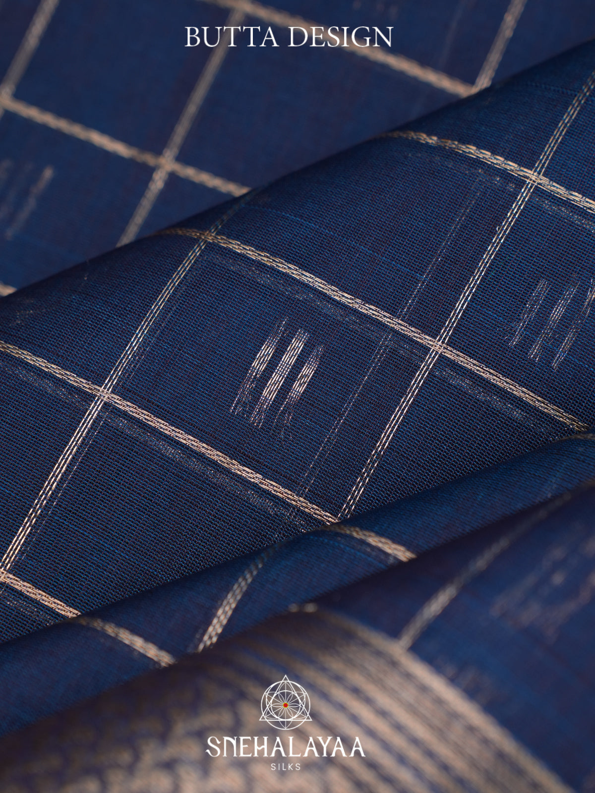 Peacock Blue Kora Silk Cotton Saree
