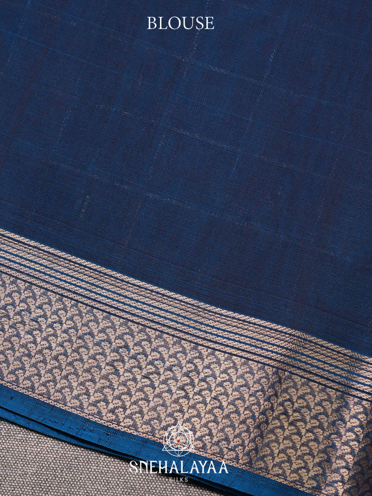 Peacock Blue Kora Silk Cotton Saree