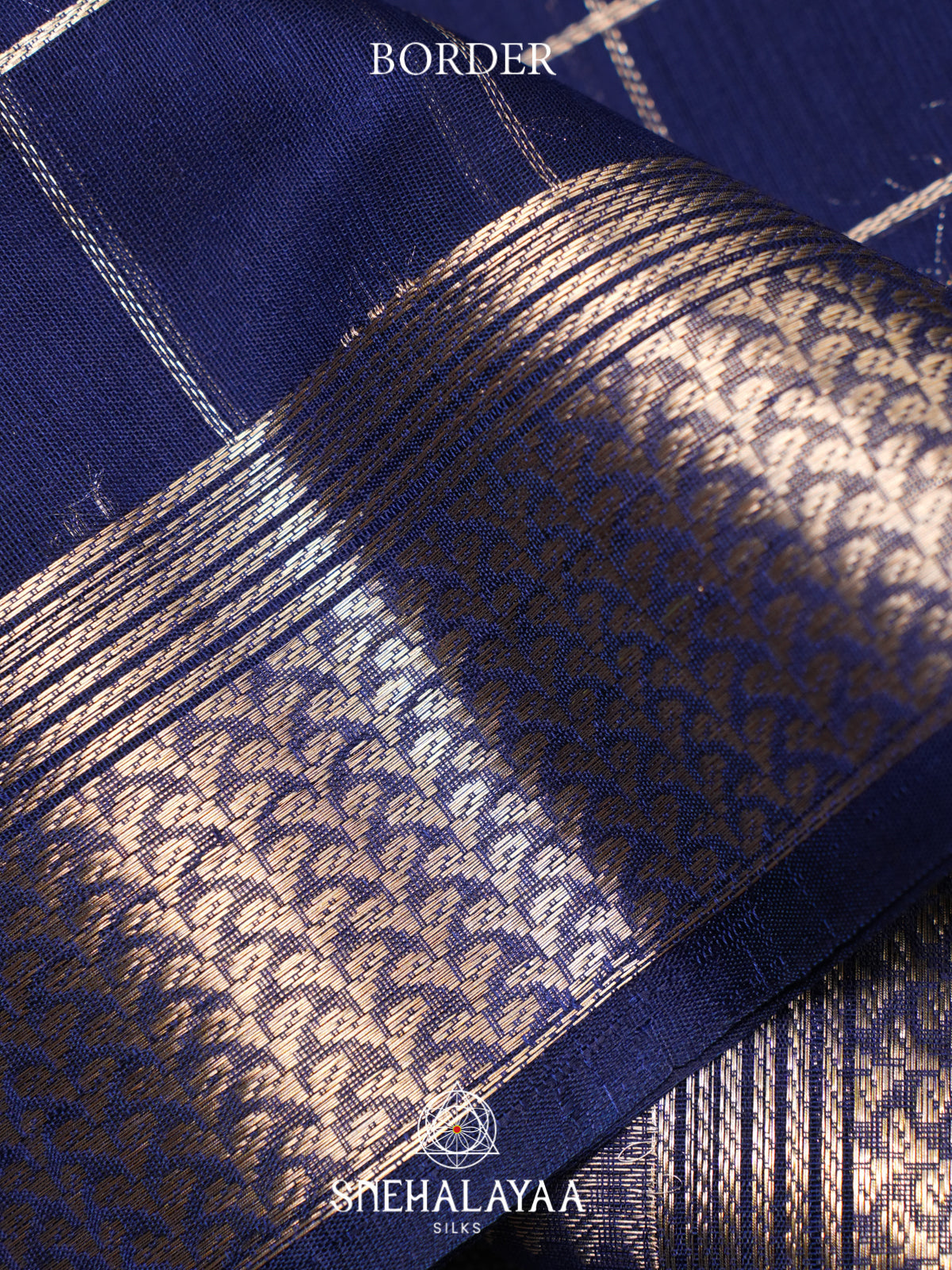 Navy Blue Kora Silk Cotton Saree
