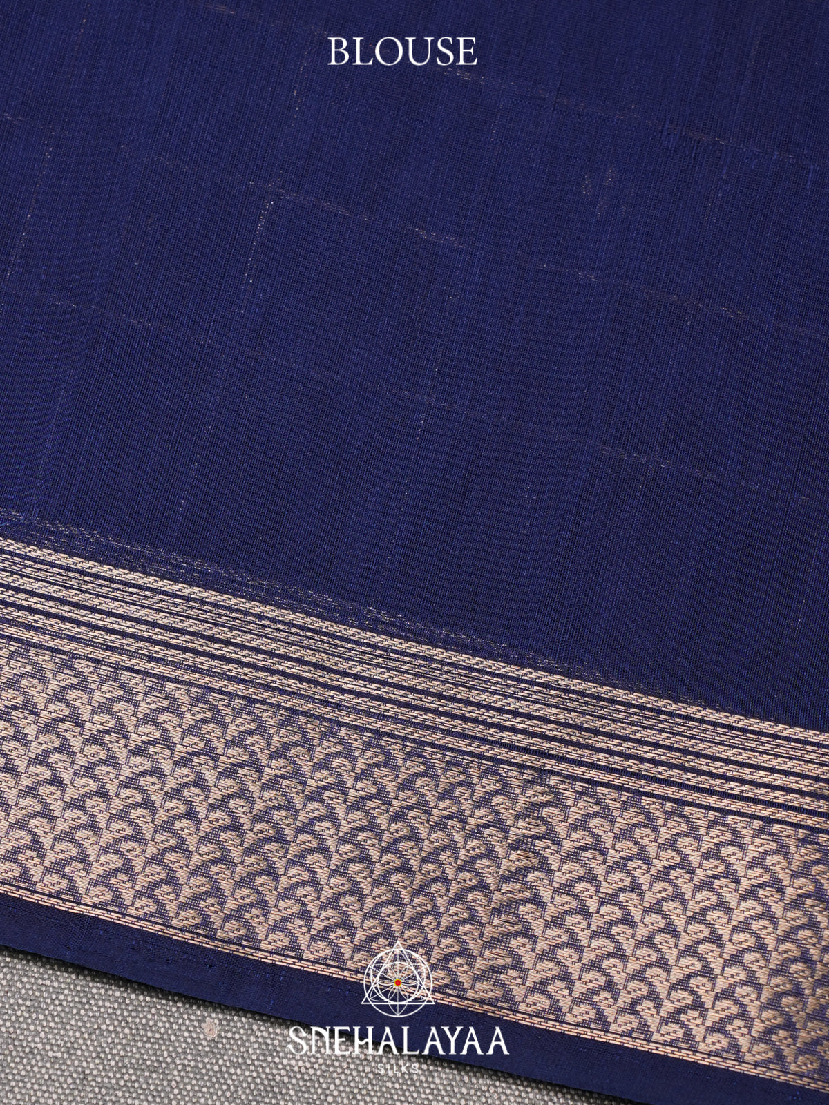 Navy Blue Kora Silk Cotton Saree