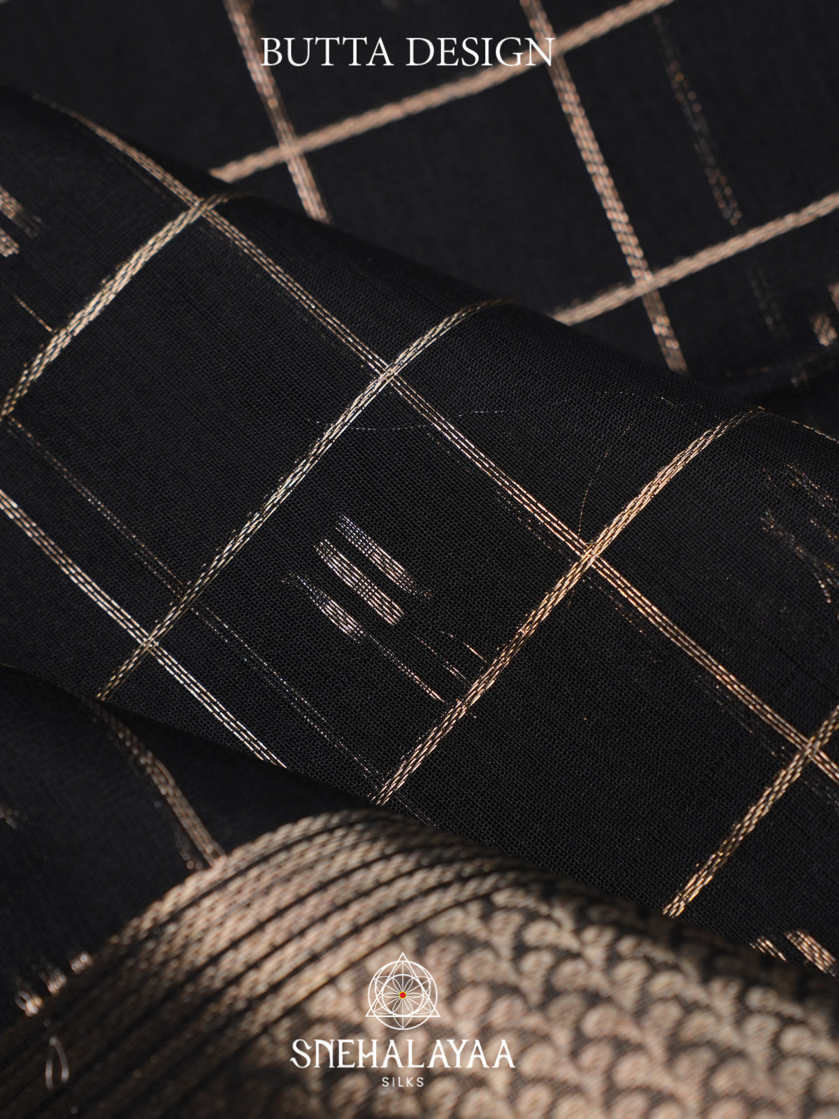 Black Kora Silk Cotton Saree