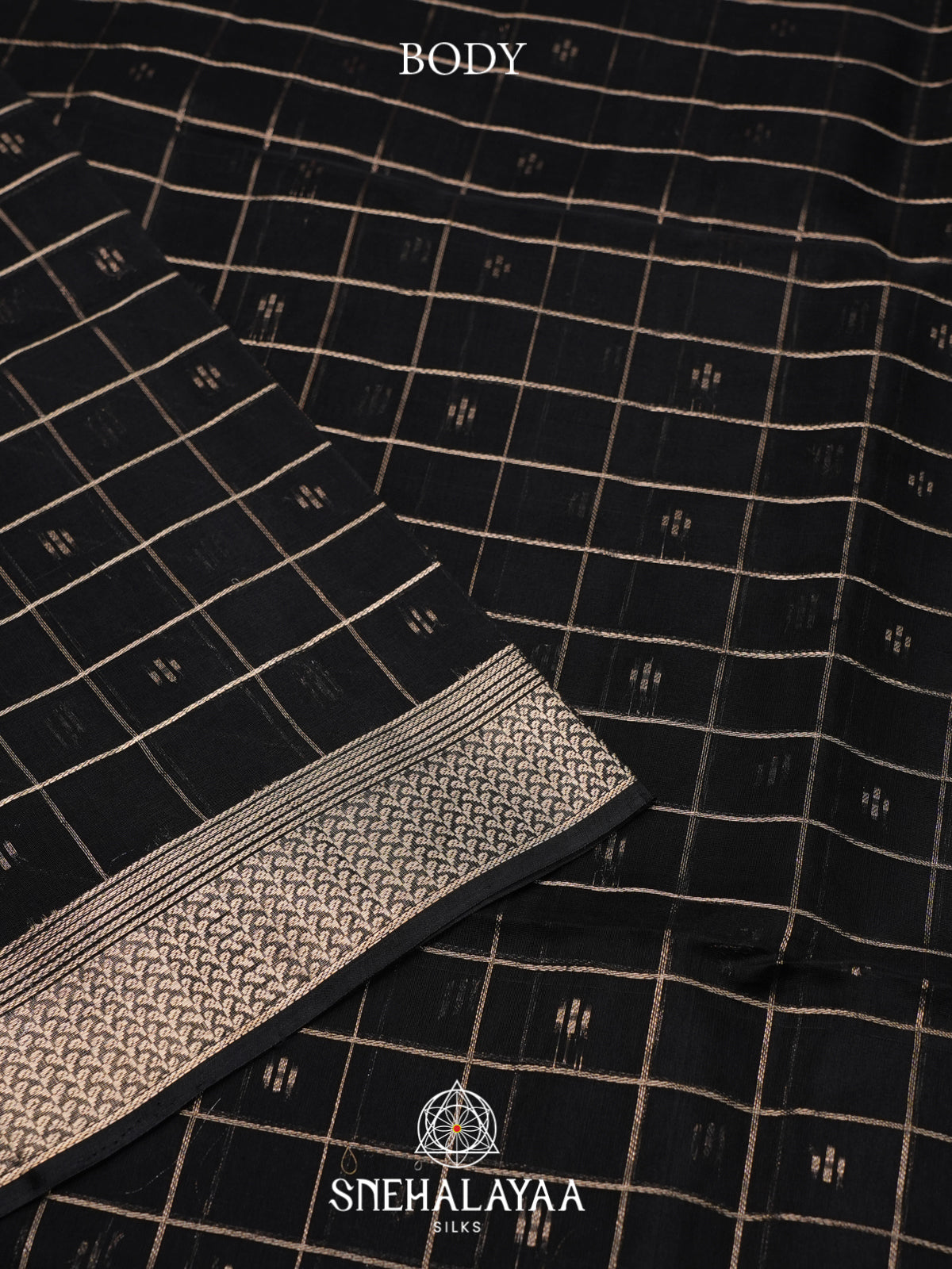Black Kora Silk Cotton Saree