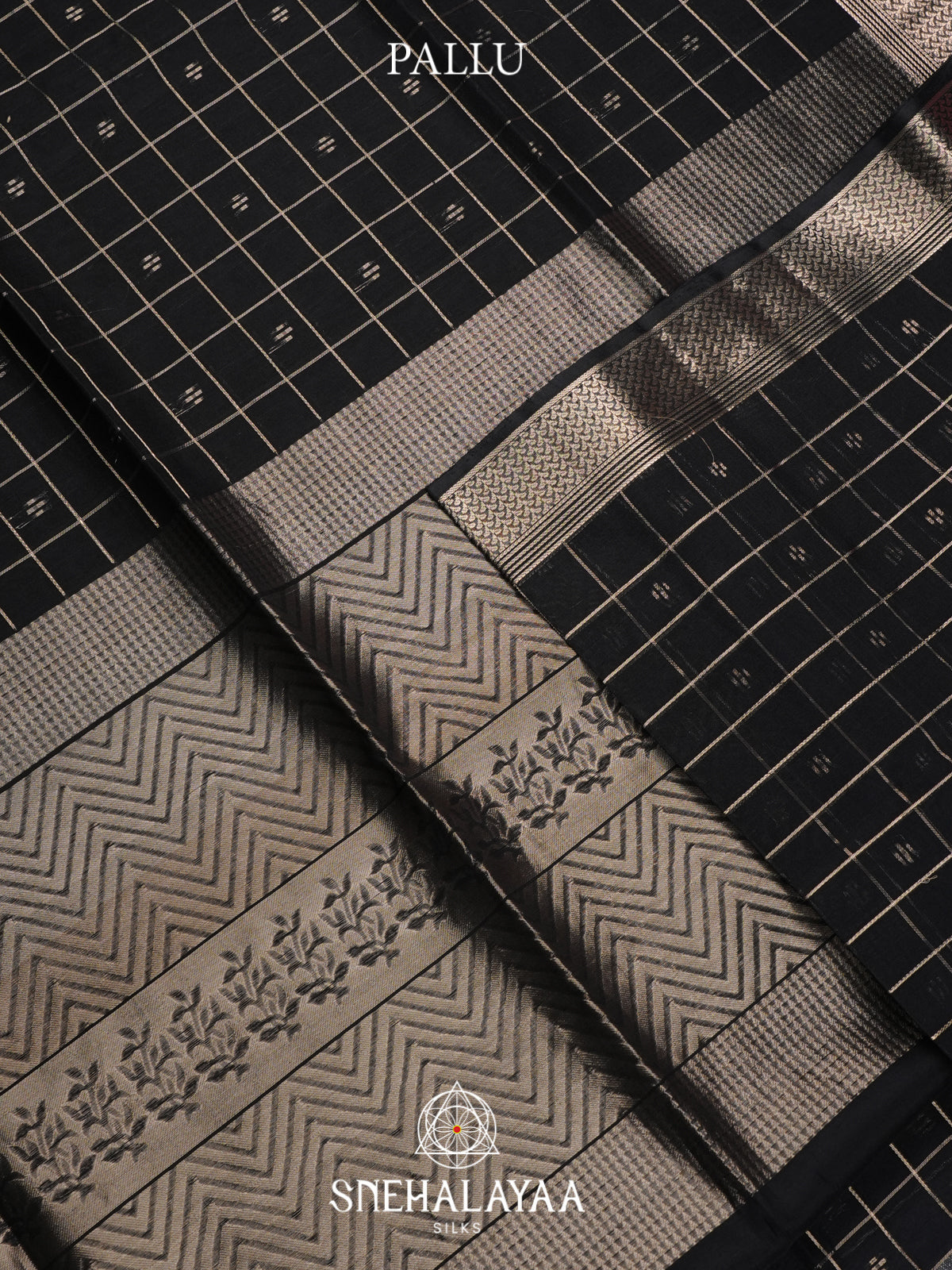 Black Kora Silk Cotton Saree