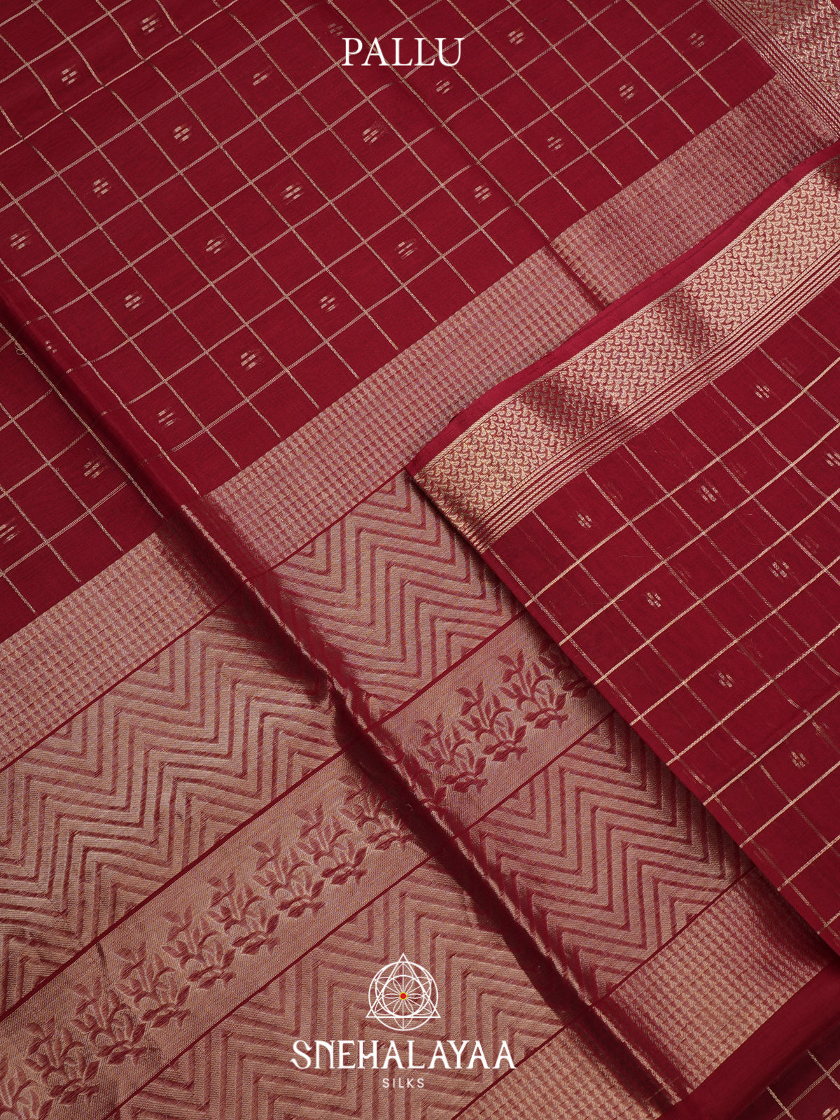 Maroon Kora Silk Cotton Saree
