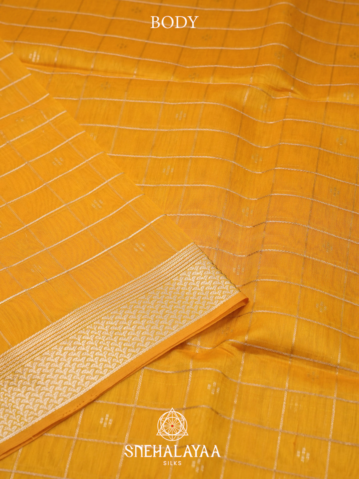 Yellow Kora Silk Cotton Saree