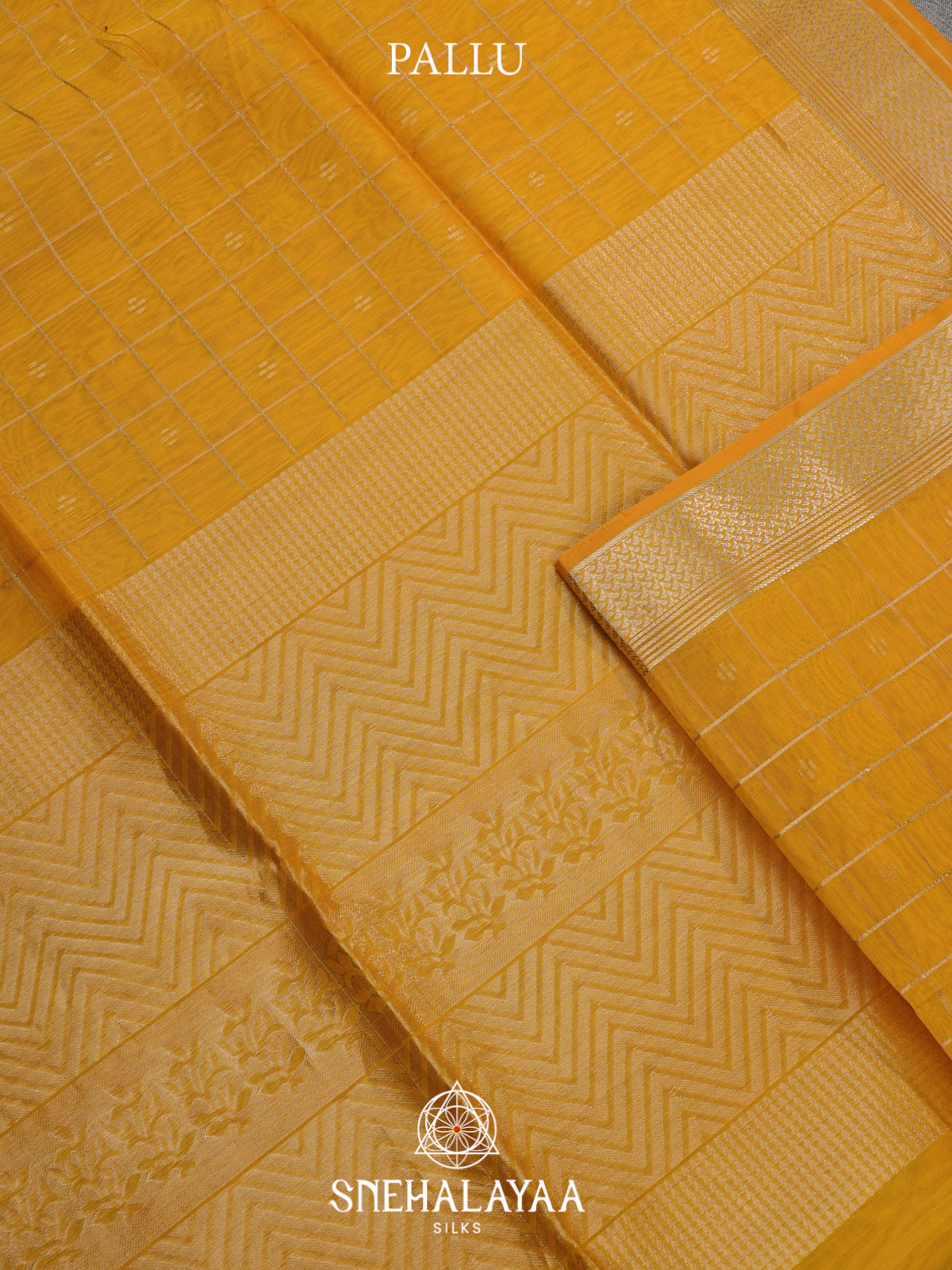 Yellow Kora Silk Cotton Saree