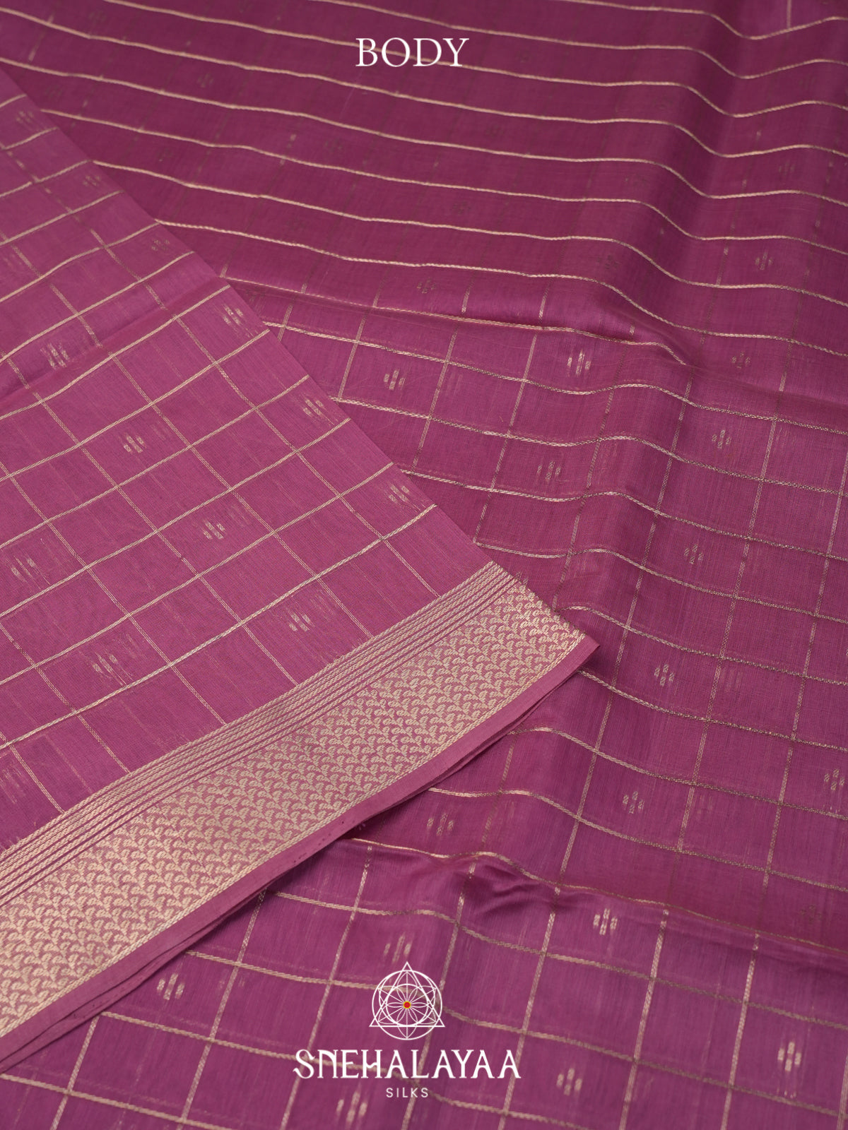 Mauve Kora Silk Cotton Saree