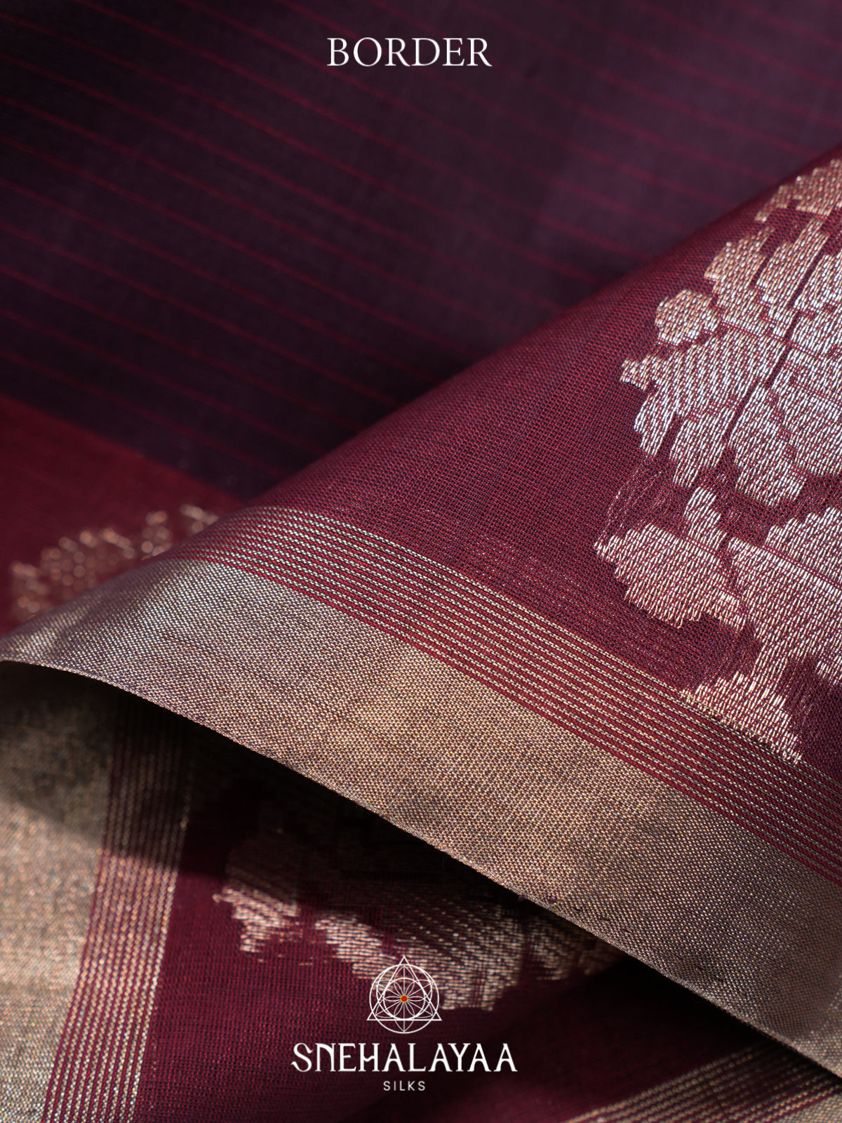 Burgundy Kora Silk Cotton Saree