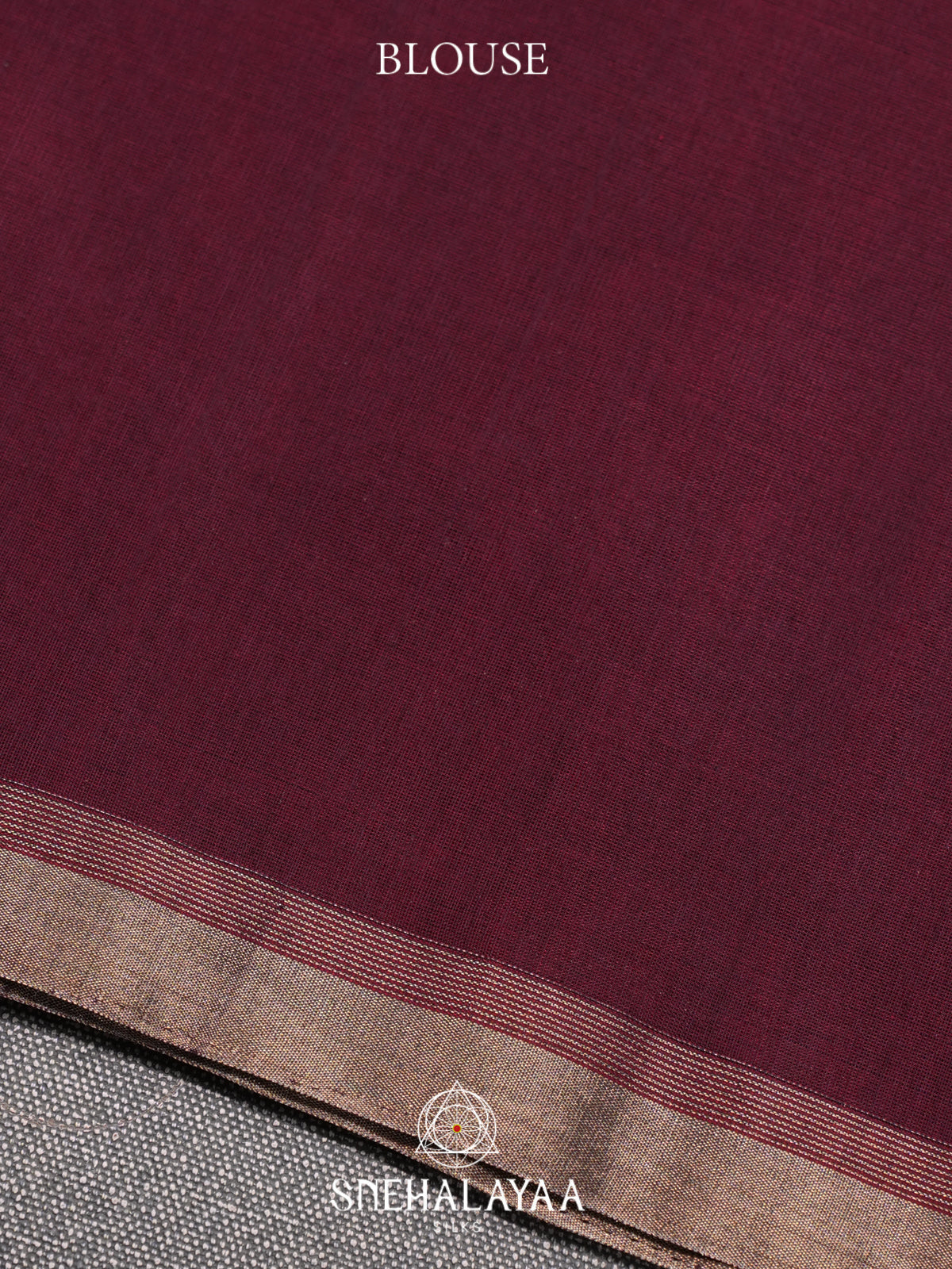 Burgundy Kora Silk Cotton Saree