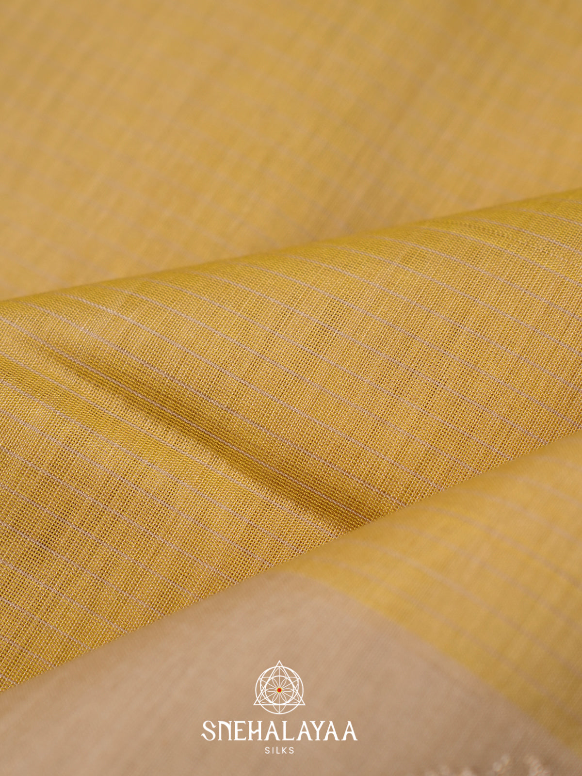 Pale Yellow Kora Silk Cotton Saree