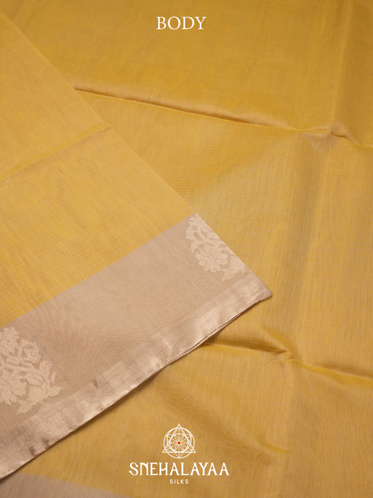 Pale Yellow Kora Silk Cotton Saree