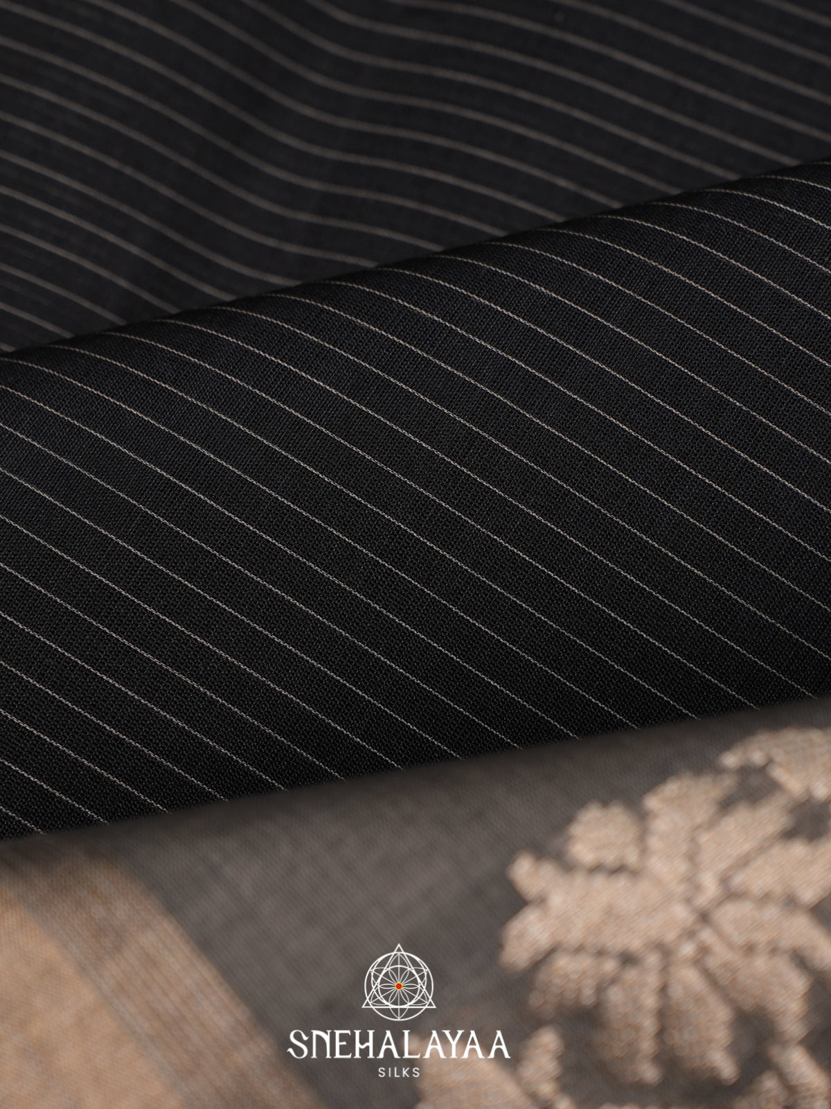 Black Kora Silk Cotton Saree