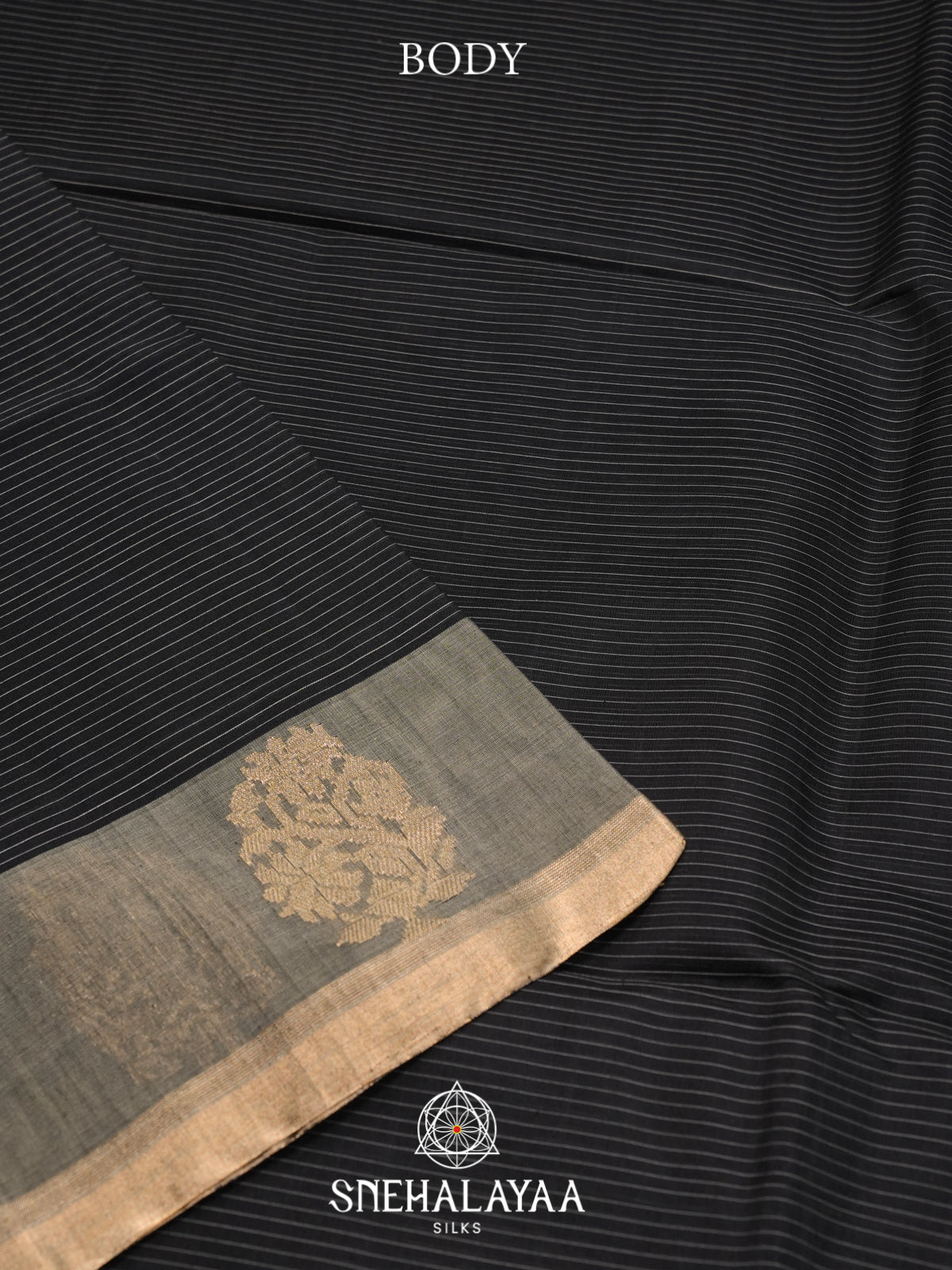 Black Kora Silk Cotton Saree