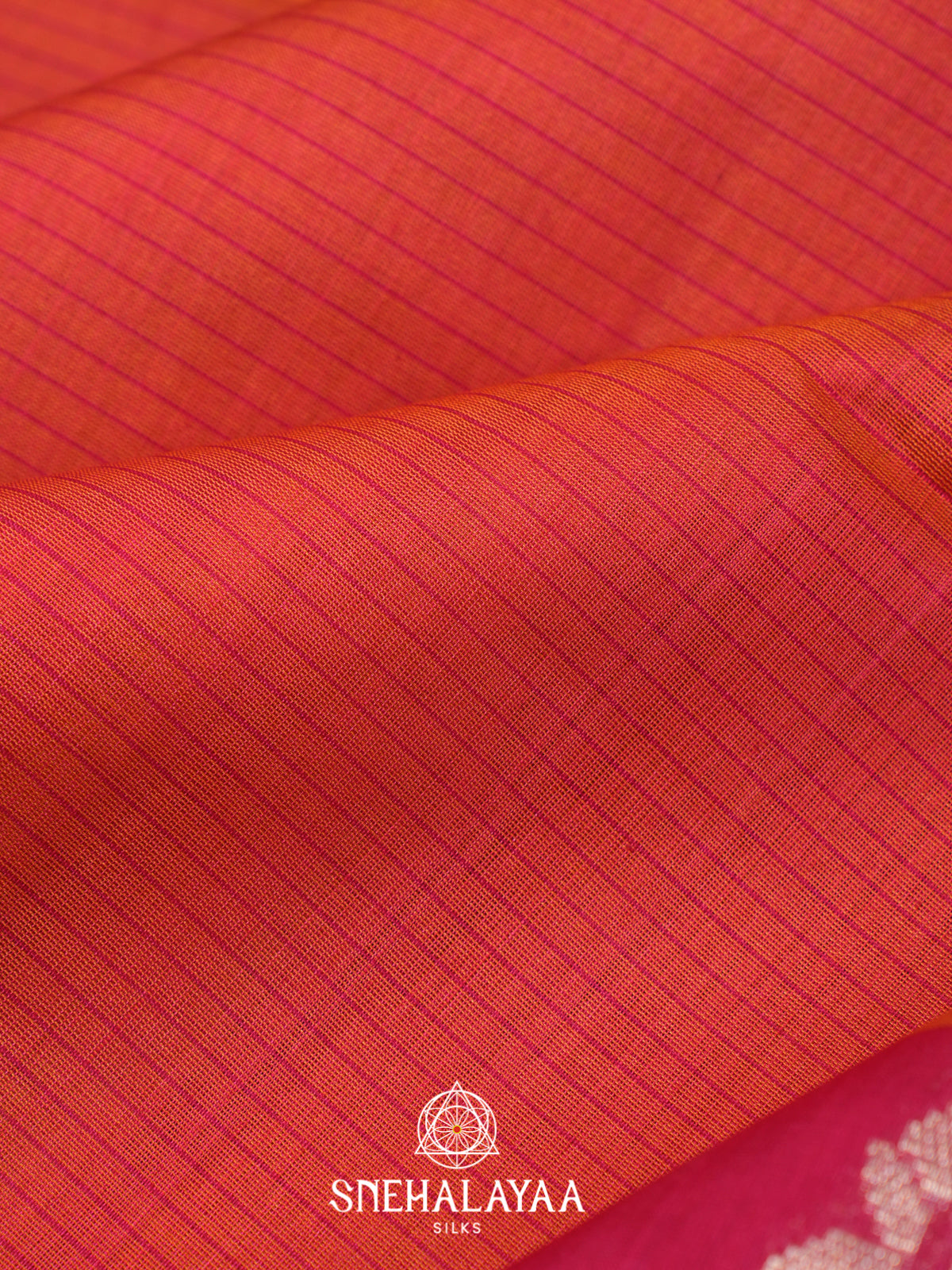 Orange Kora Silk Cotton Saree