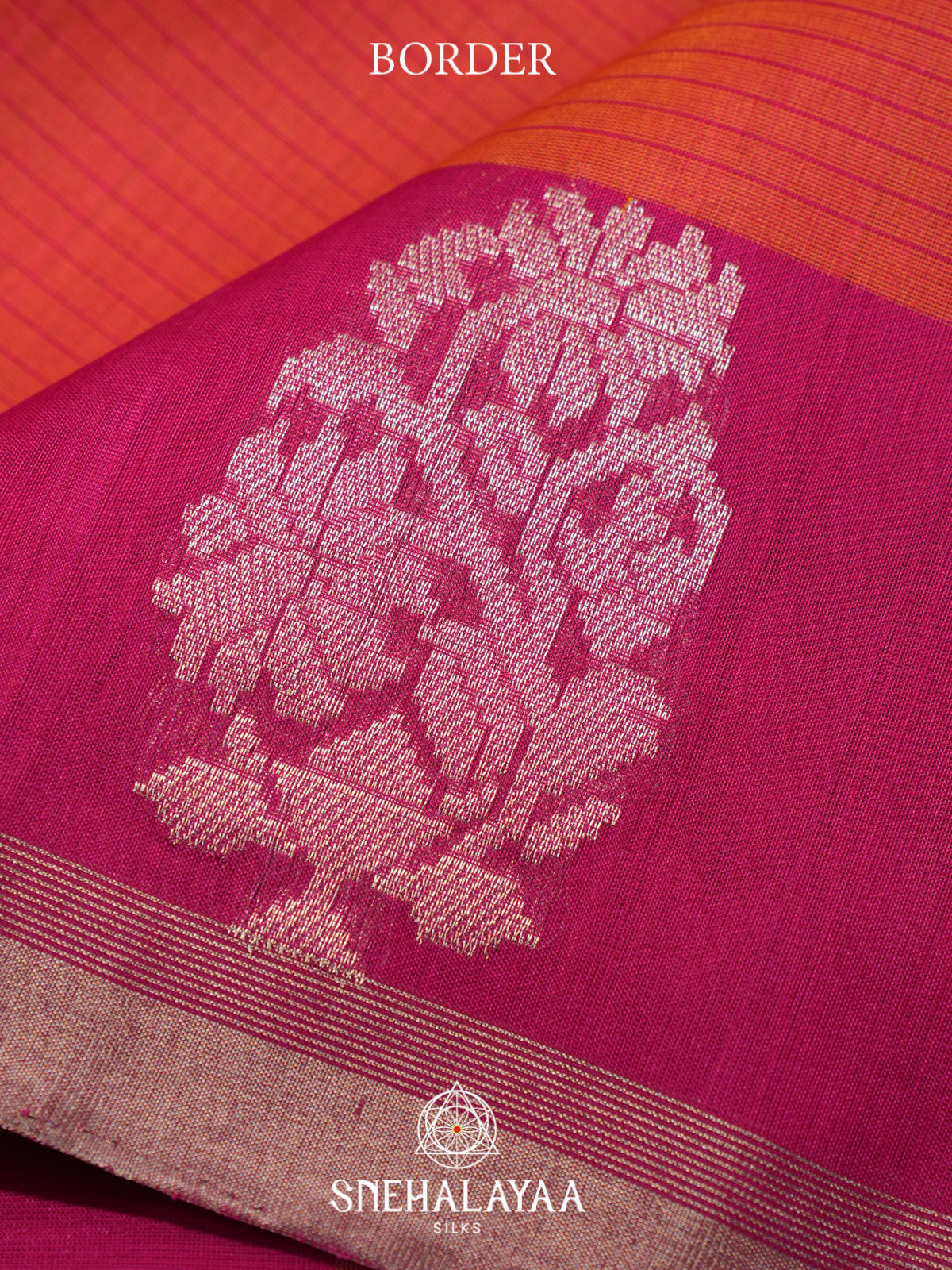 Orange Kora Silk Cotton Saree