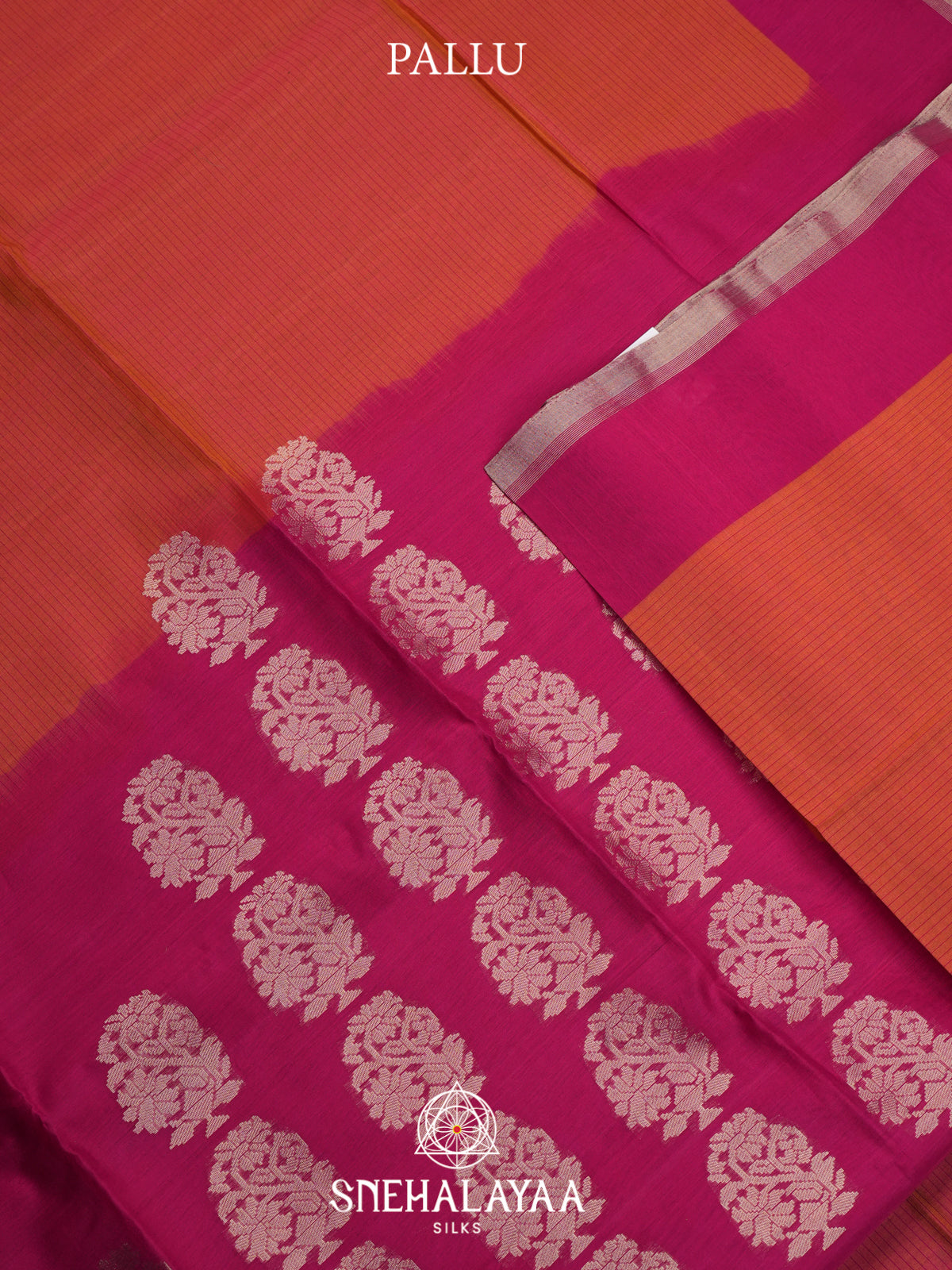 Orange Kora Silk Cotton Saree