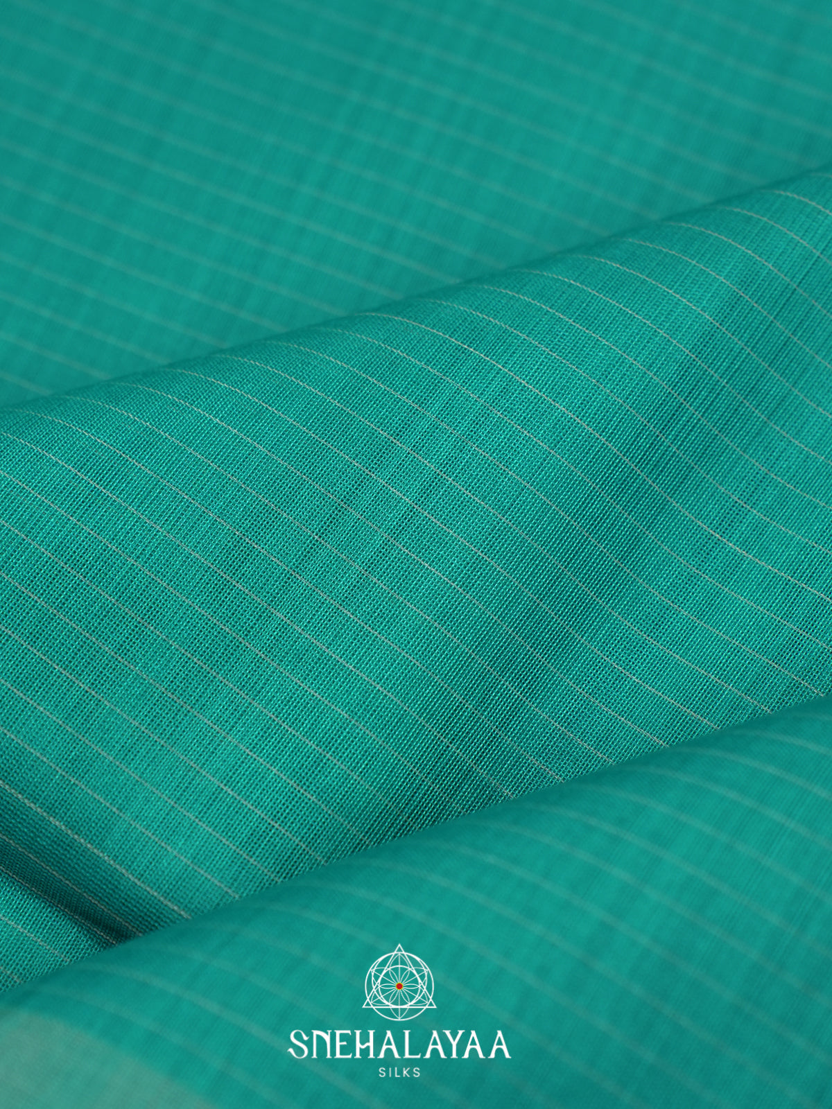 Teal Kora Silk Cotton Saree