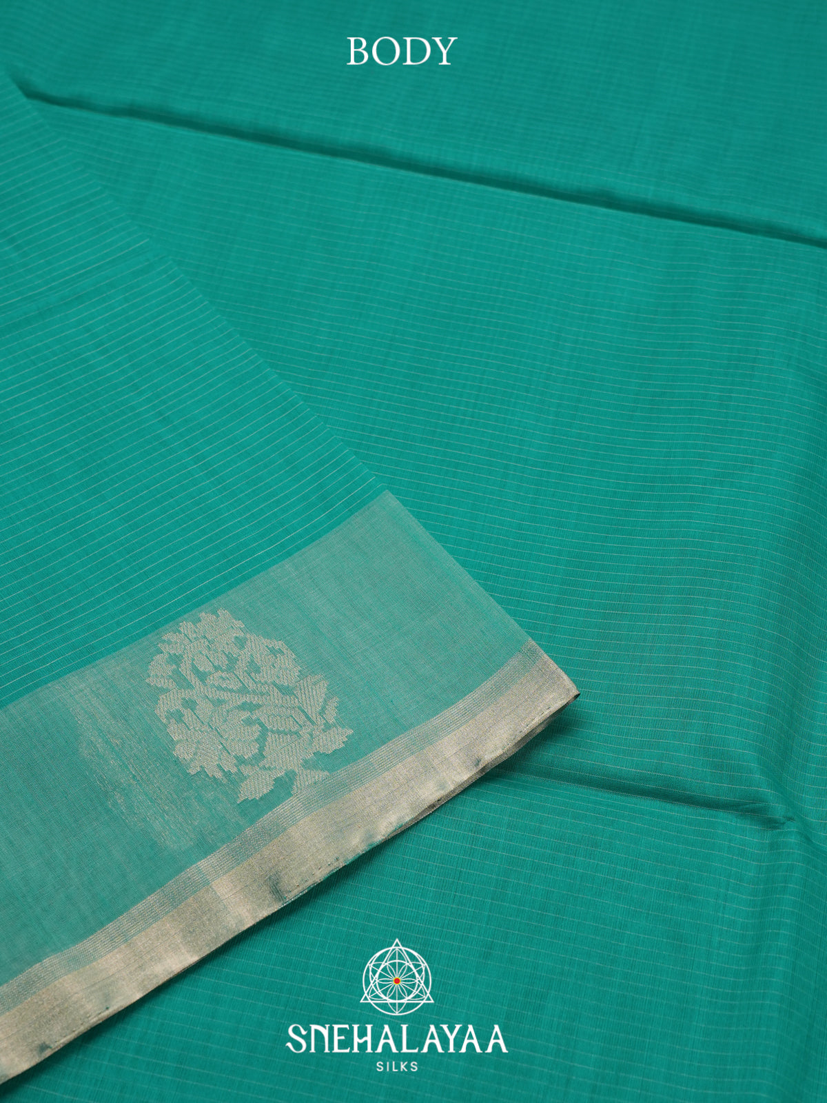 Teal Kora Silk Cotton Saree