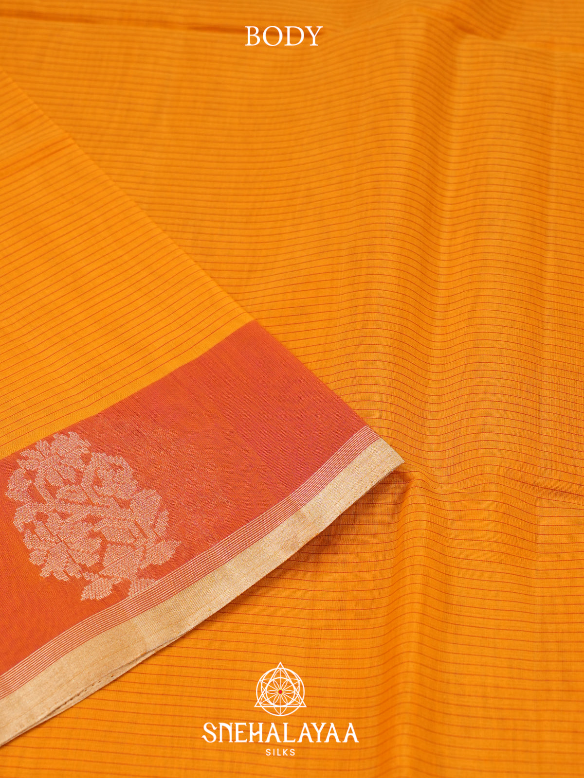 Mustard Kora Silk Cotton Saree