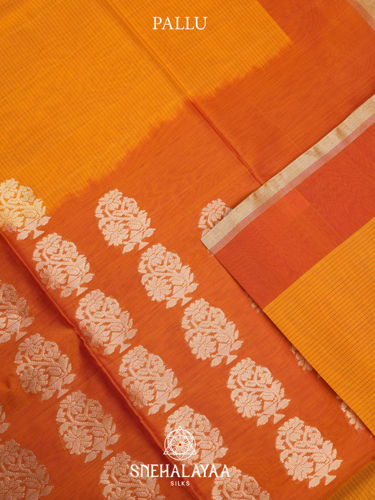 Mustard Kora Silk Cotton Saree