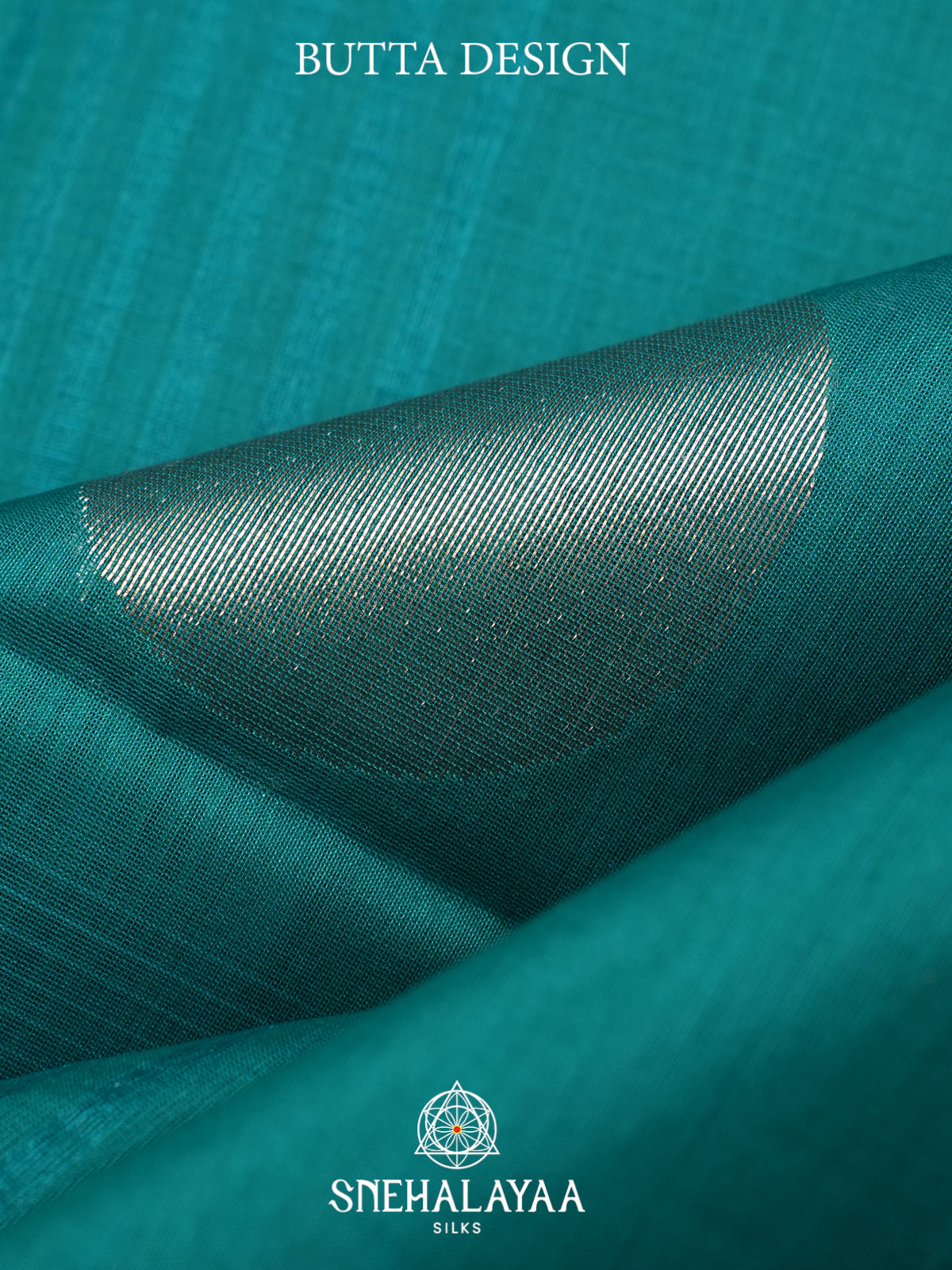 Teal Green Kora Silk Cotton Saree