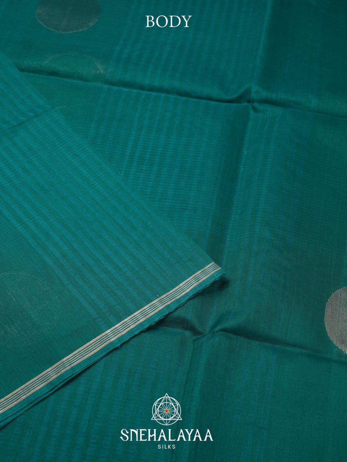 Teal Green Kora Silk Cotton Saree