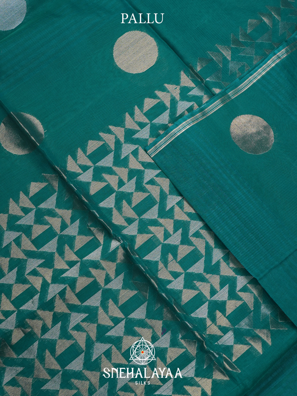 Teal Green Kora Silk Cotton Saree