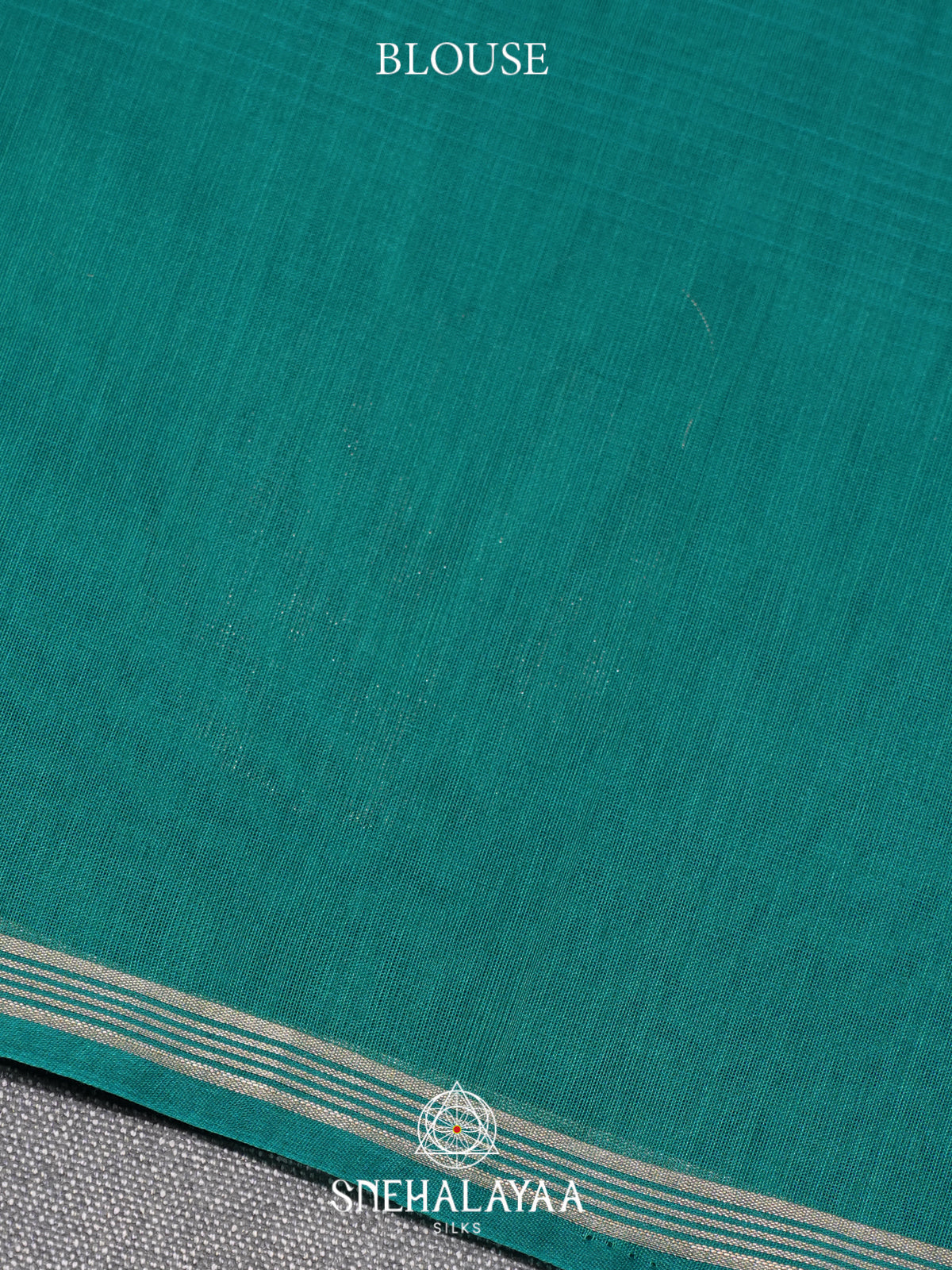 Teal Green Kora Silk Cotton Saree
