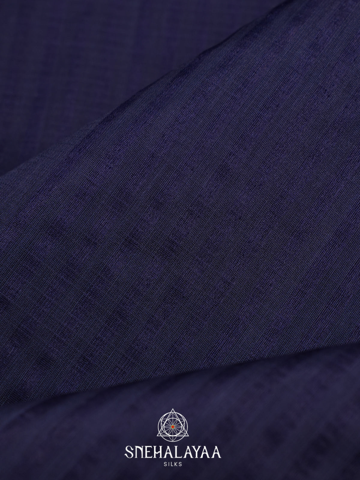 Navy Blue Kora Silk Cotton Saree