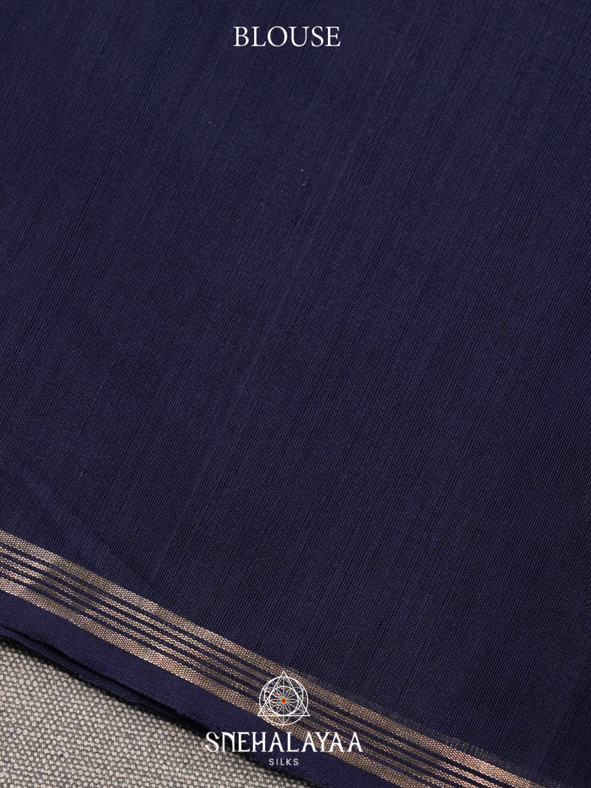 Navy Blue Kora Silk Cotton Saree