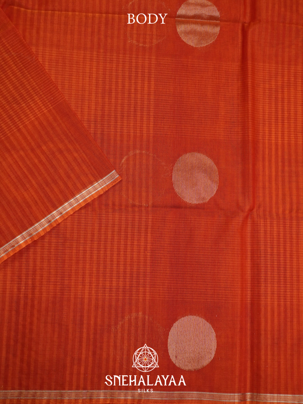 Orange Kora Silk Cotton Saree