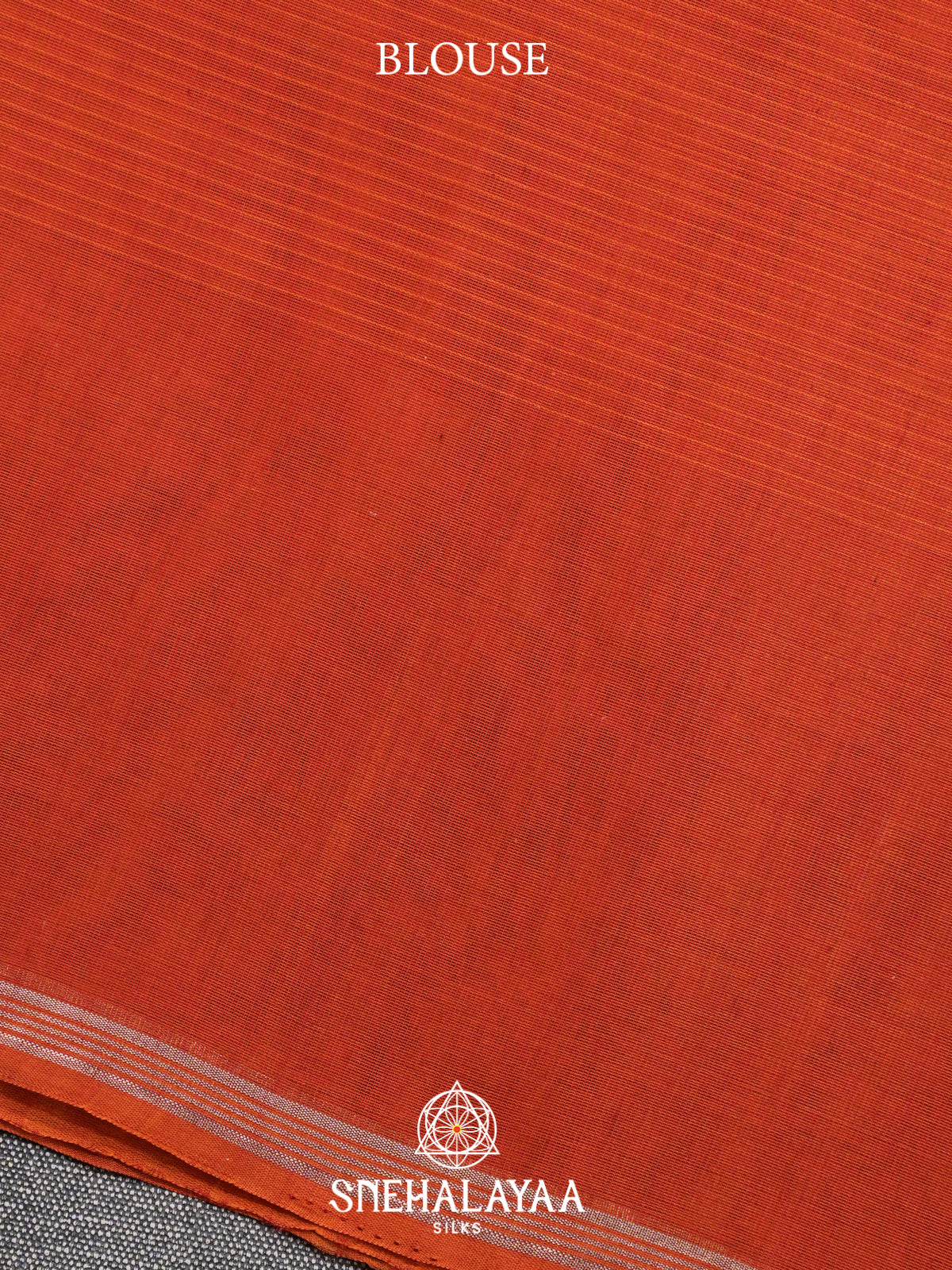 Coral Orange Kora Silk Cotton Saree