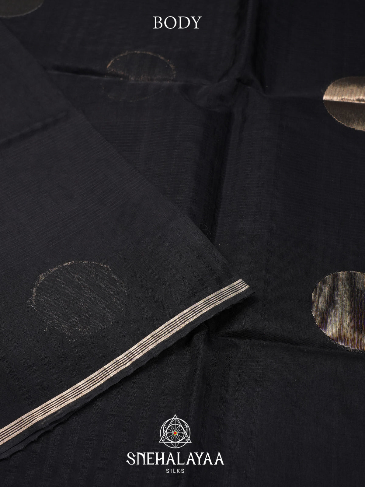 Black Kora Silk Cotton Saree