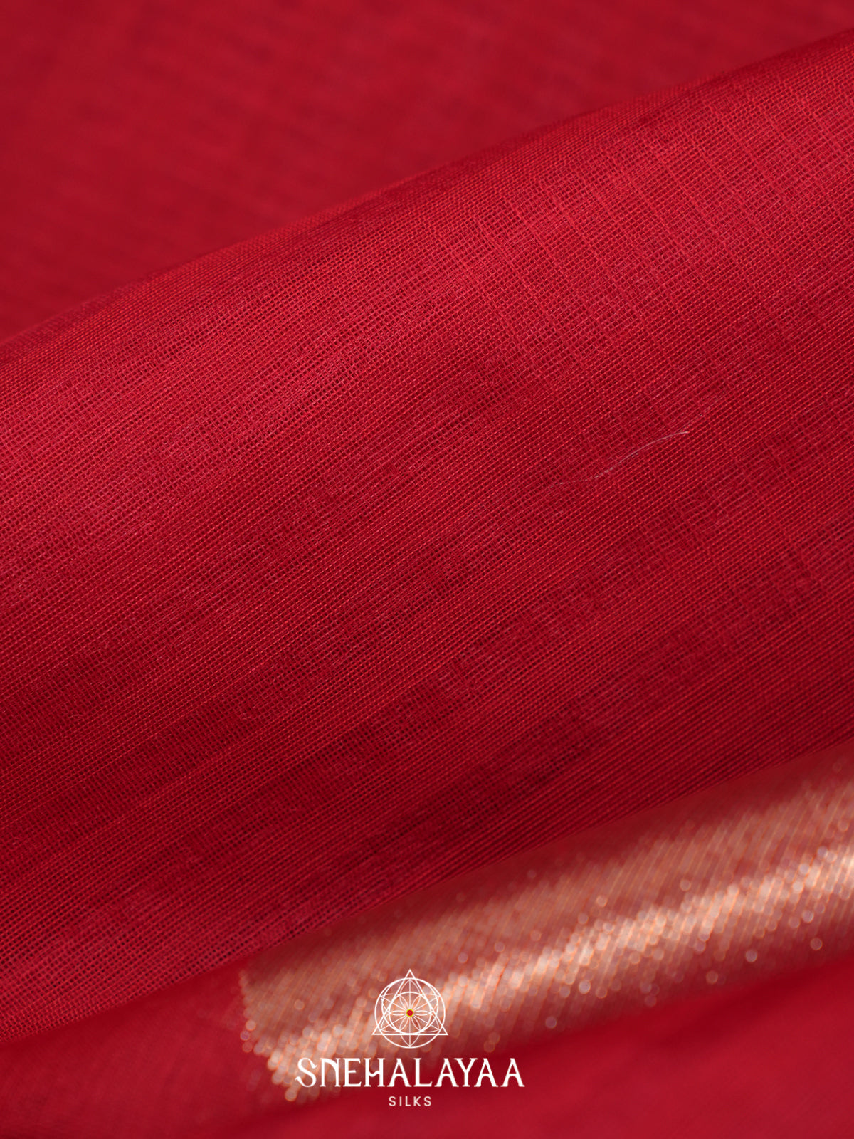 Red Kora Silk Cotton Saree