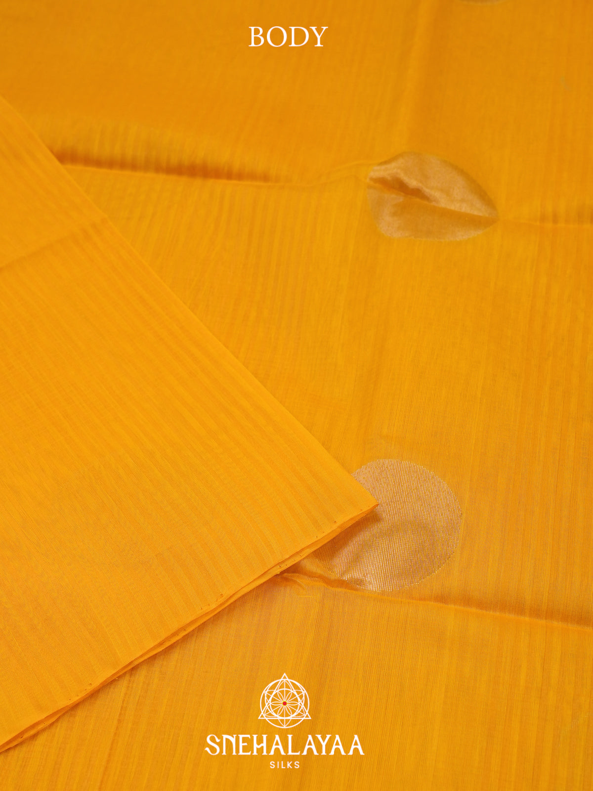 Mustard Kora Silk Cotton Saree